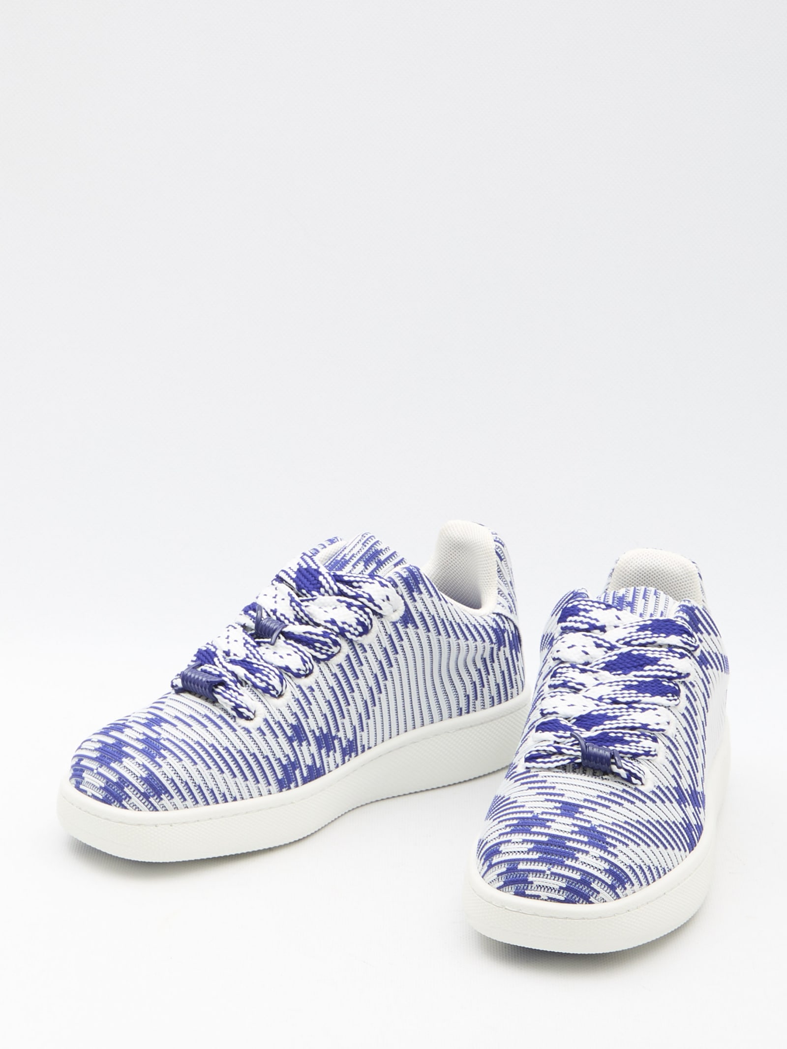 Shop Burberry Box Sneakers In Light Blue