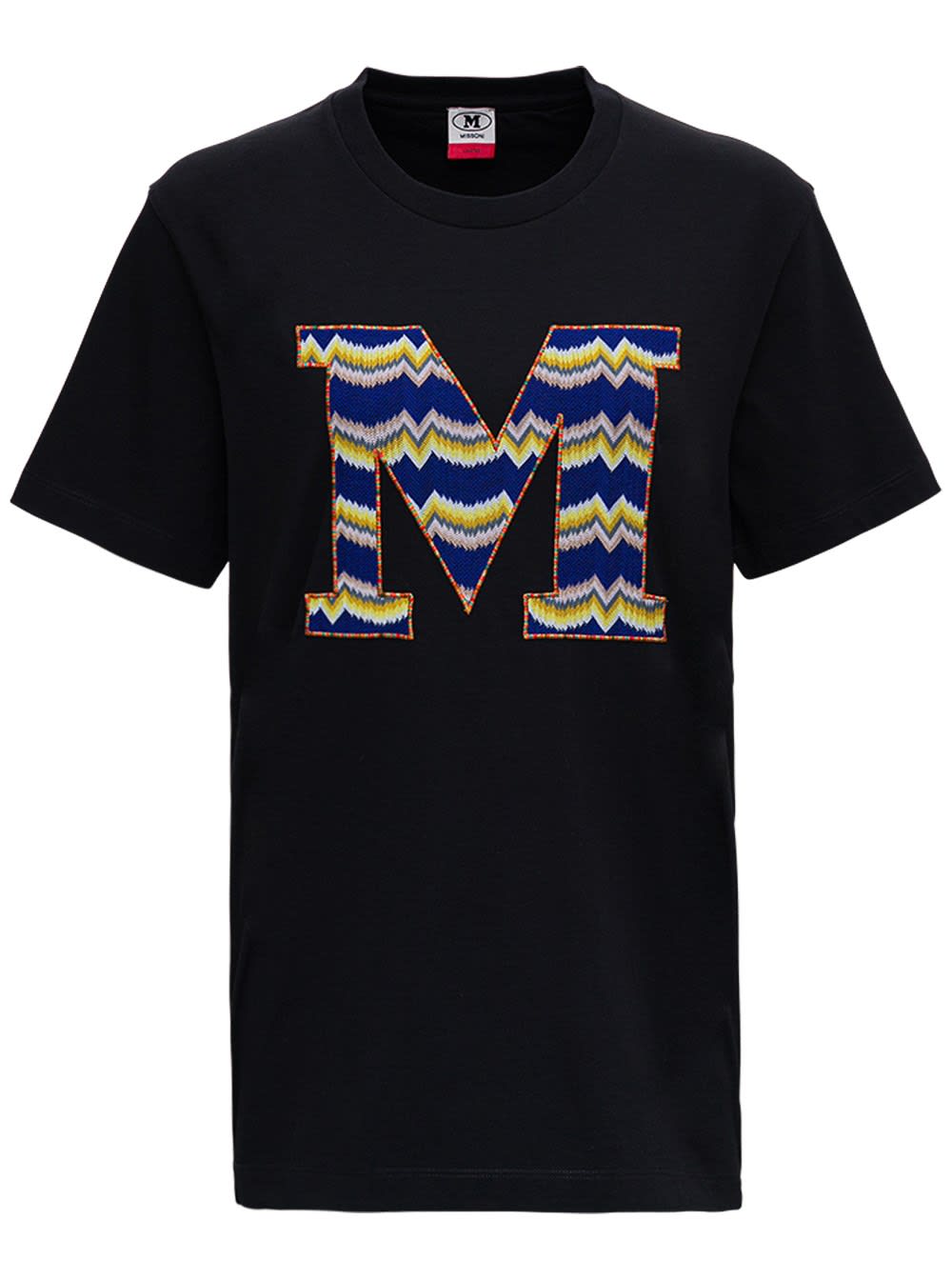 M Missoni Black Cotton T-shirt With Logo