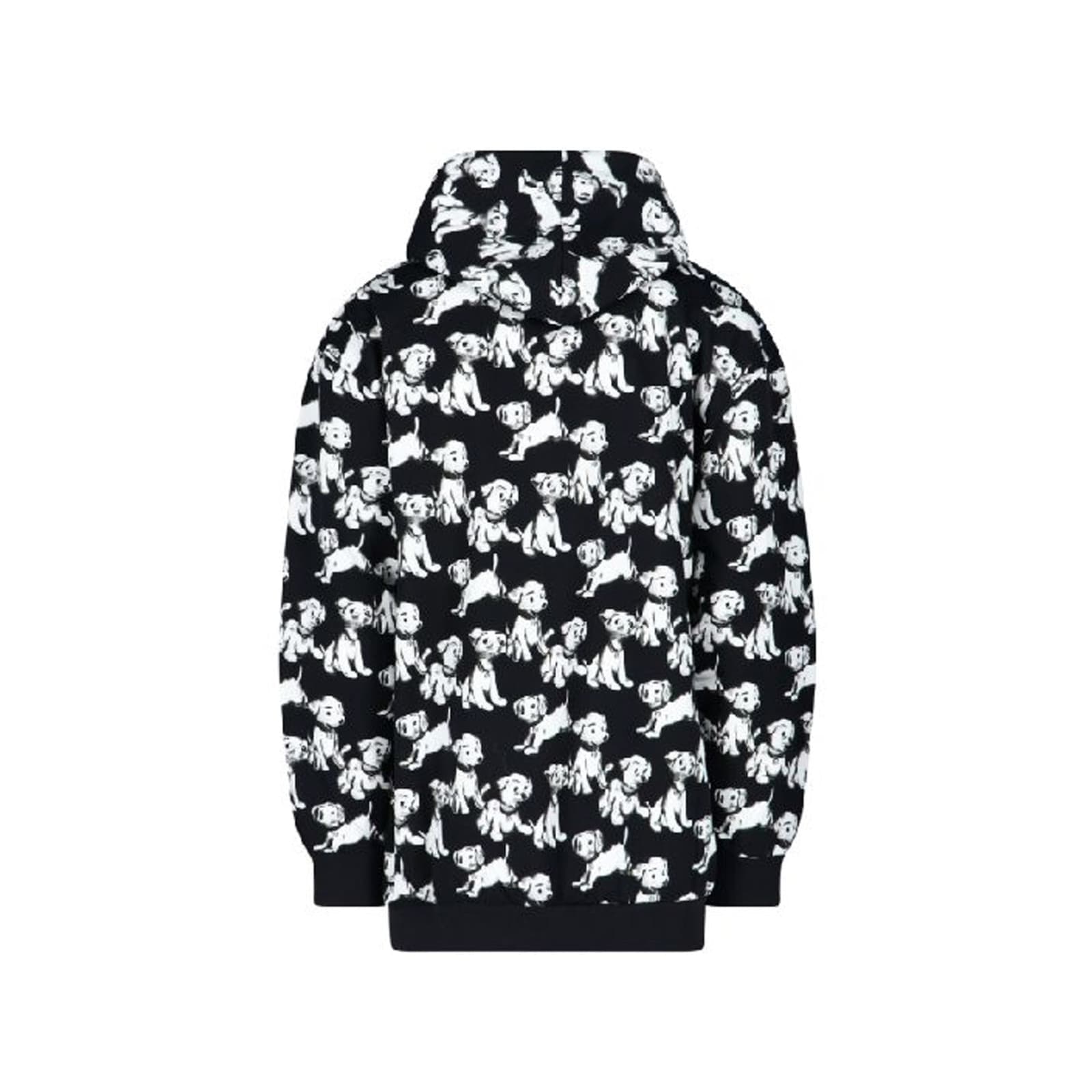 Shop Celine Hooded Printed Dogs Sweatshirt In Black