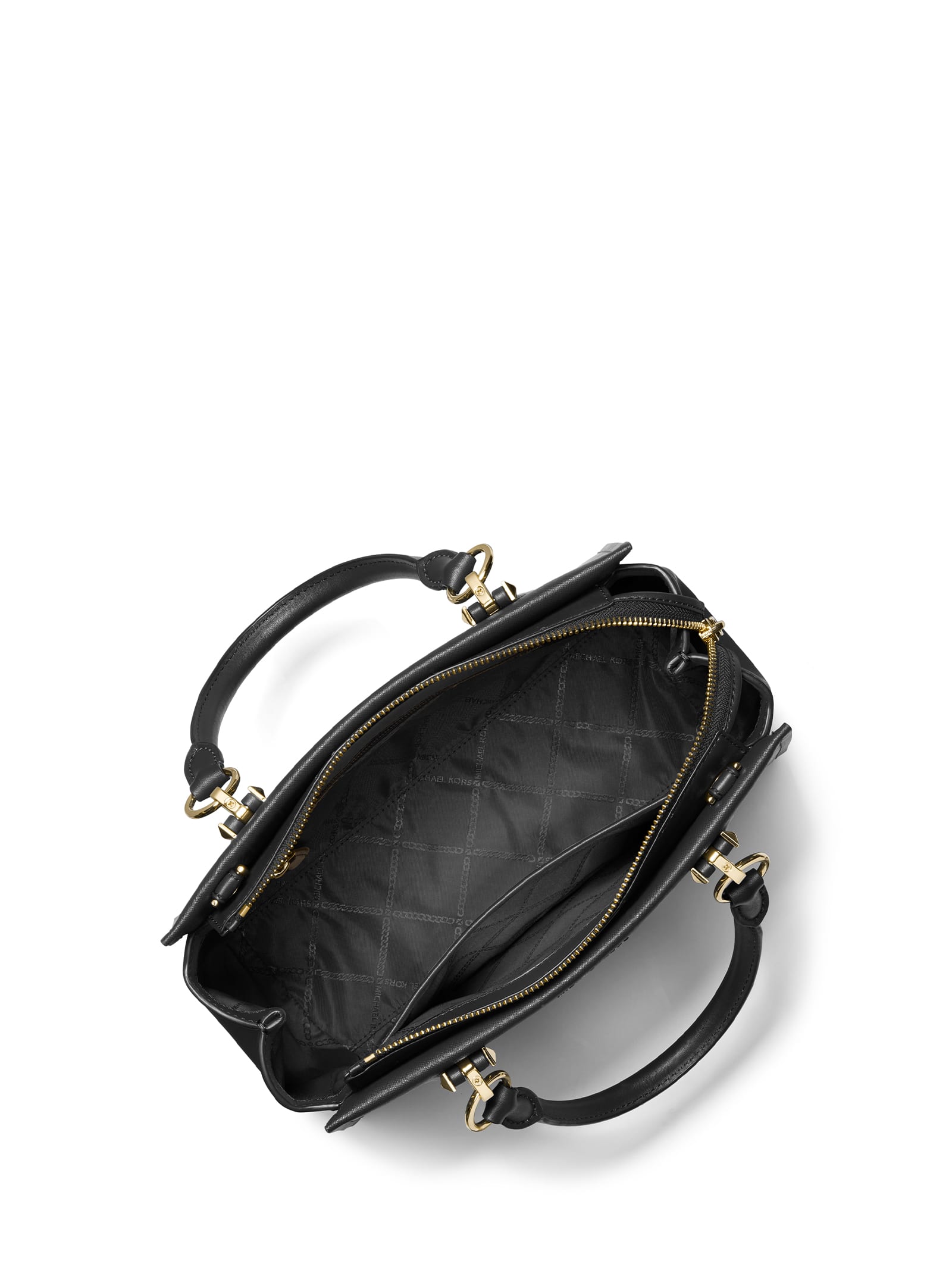 Shop Michael Kors Medium Marilyn Handbag With Logo In Black