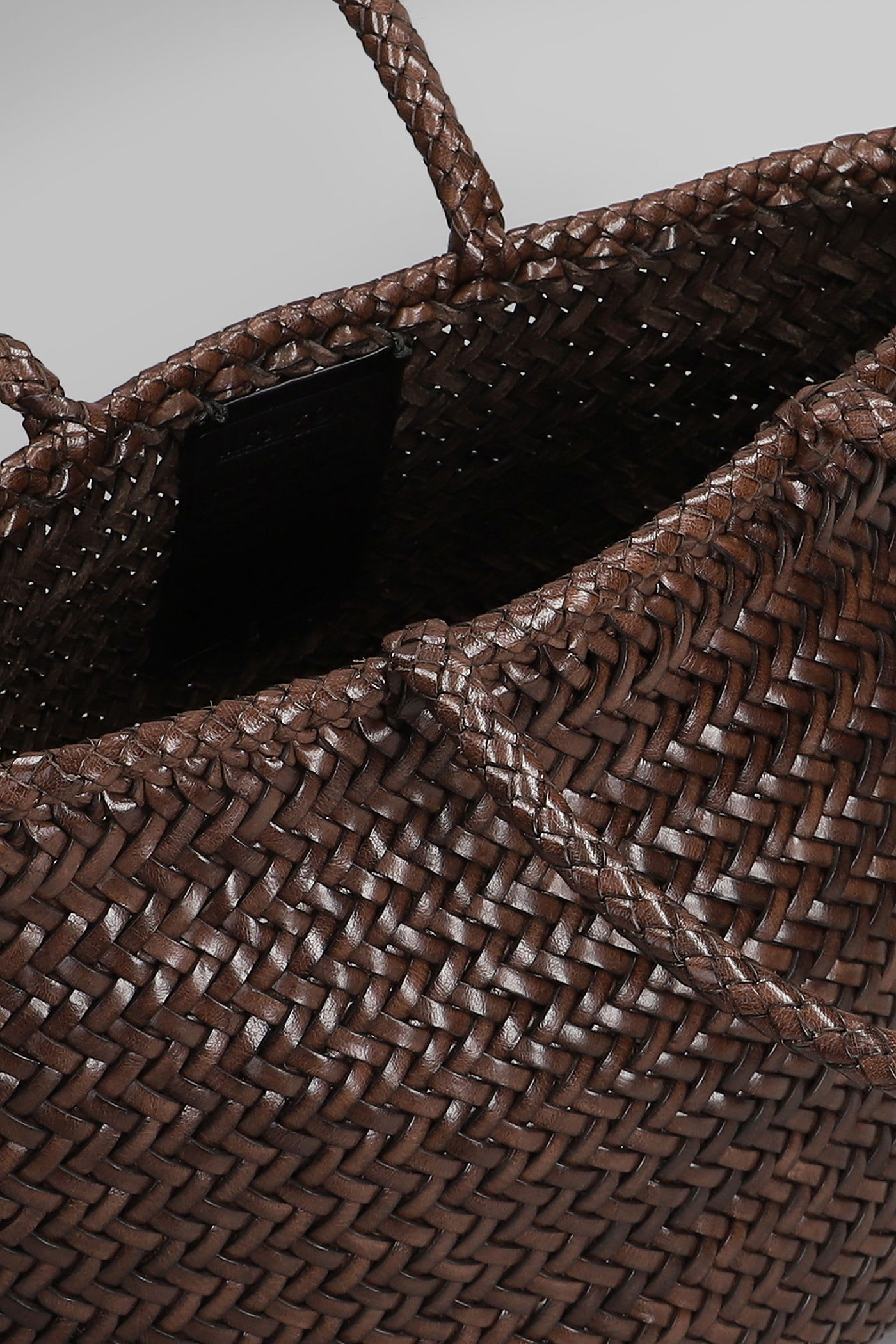 Dragon Diffusion Grace Basket Small Tote In Brown Leather In Brown