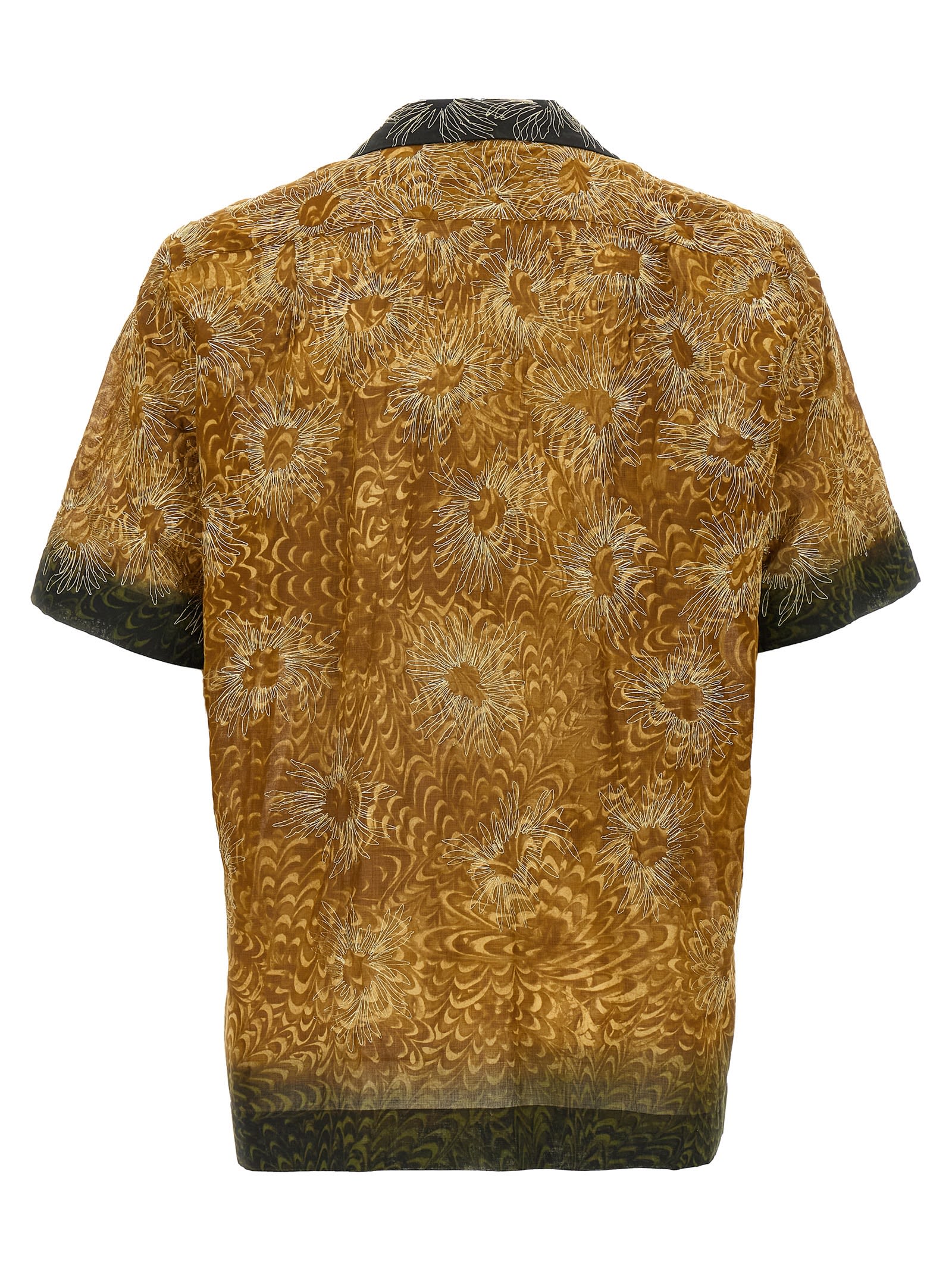 Dries Van Noten Short Sleeve Cotton Shirt In Multicolor
