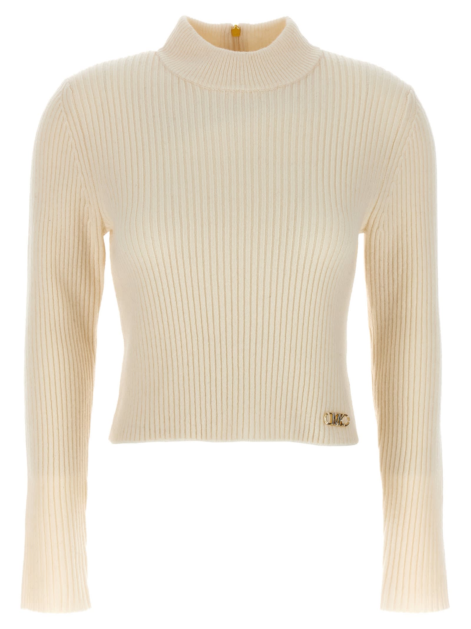 Shop Michael Kors Logo Sweater In Beige