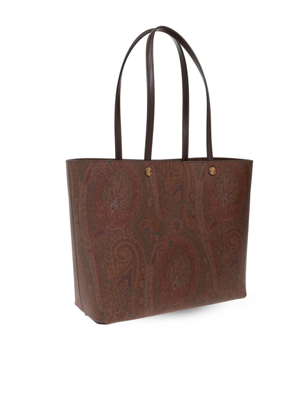 Shop Etro Brown  Essential Large Bag With Clutch