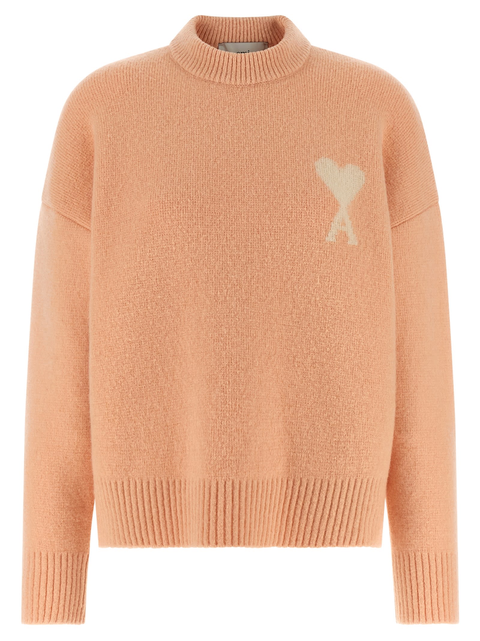 Ami Alexandre Mattiussi Ami De Coeur Sweater In Orange