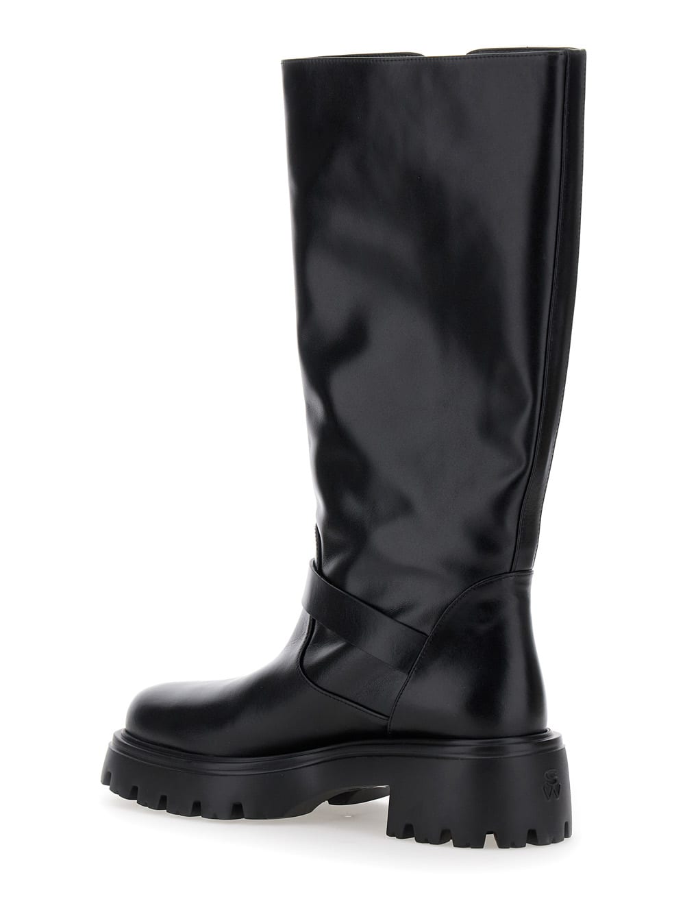 Shop Stuart Weitzman Emerson Moto Boot In Black