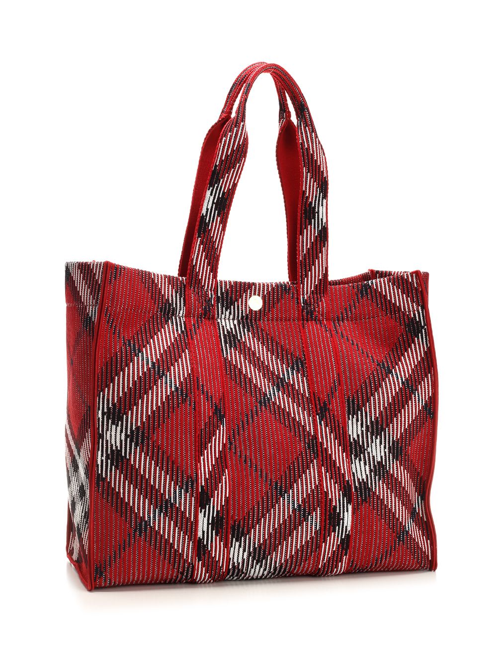 Shop Burberry Fabric Tote Bag In Red