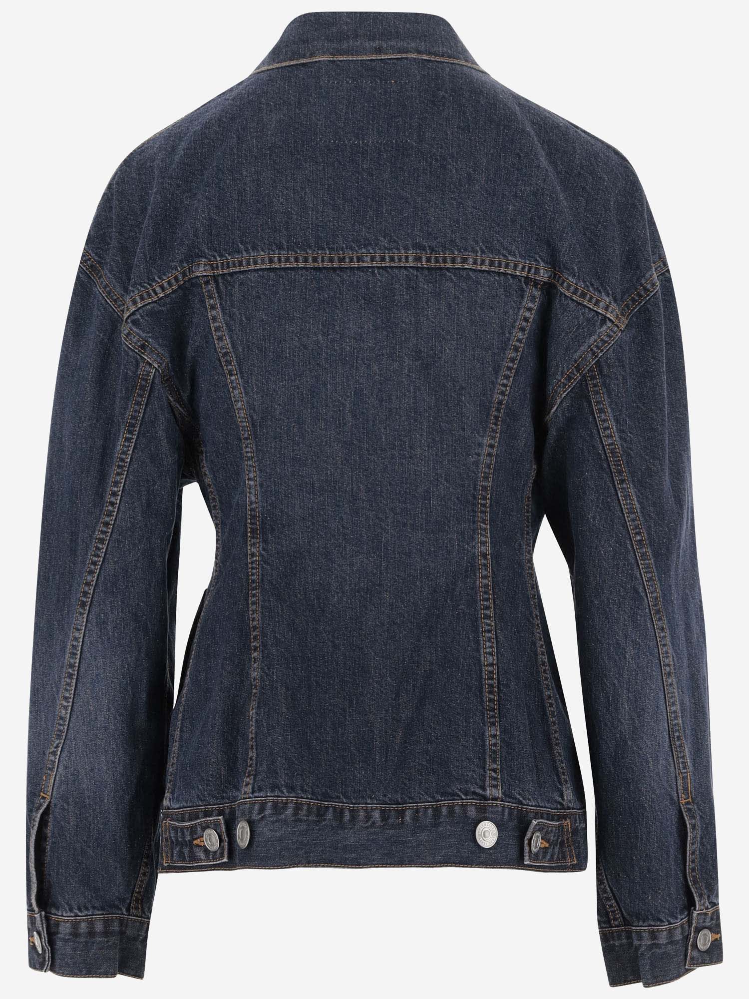 Balenciaga Collared Button-up Denim Jacket In Denim