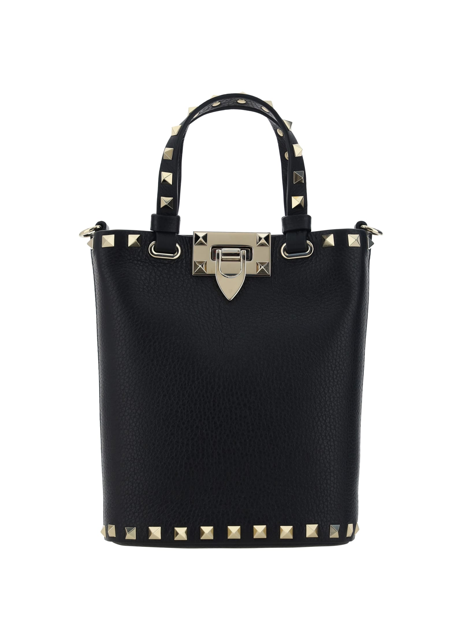 Shop Valentino Garavani Rockstud Handbag In Black
