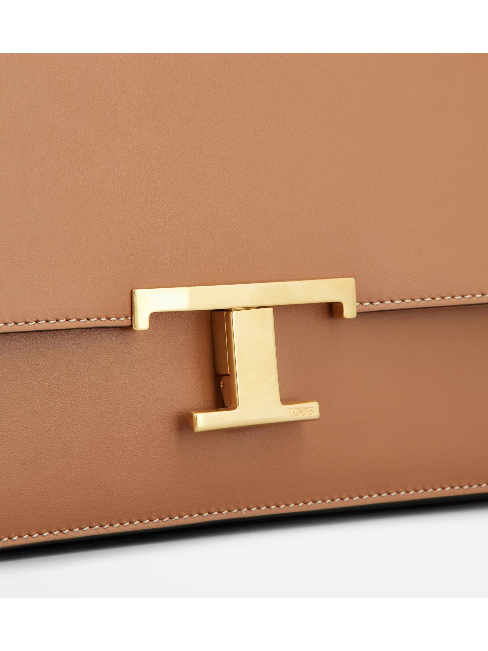 Shop Tod's T Timeless Crossbody Bag In Leather Mini In Brown