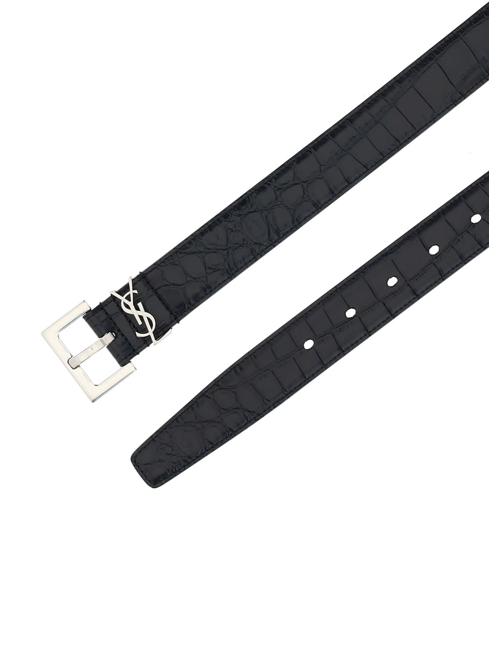 Shop Saint Laurent Belt In Nero