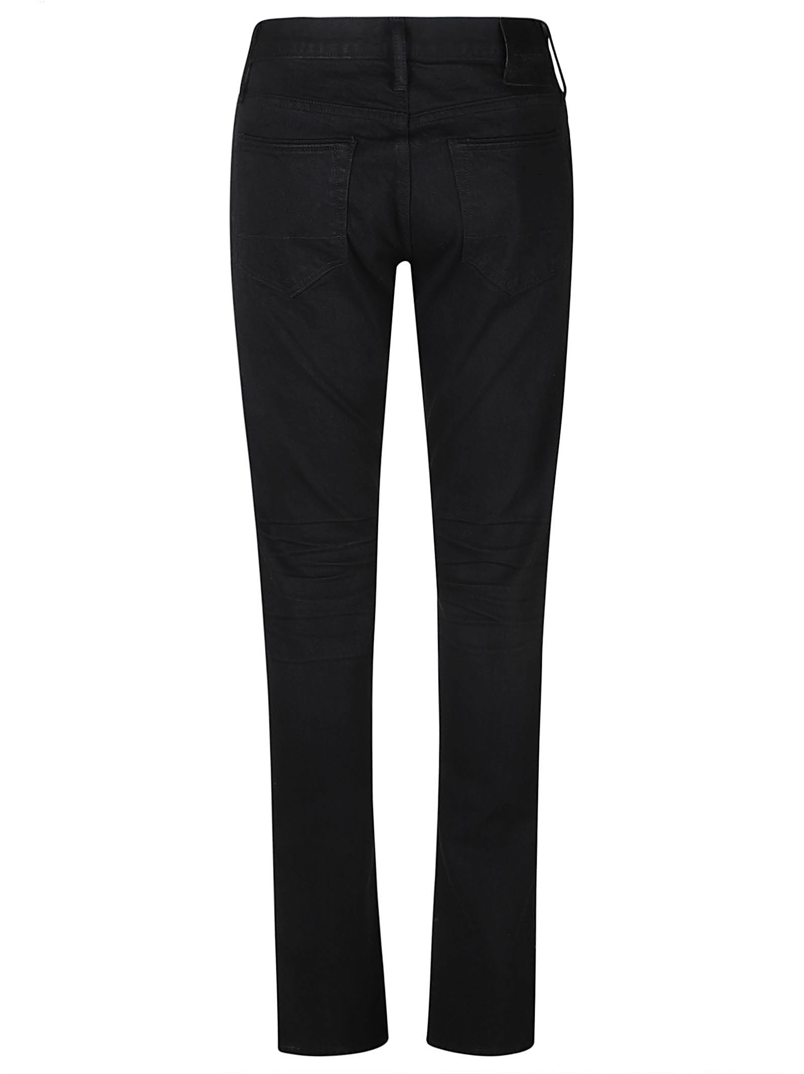 Shop Tom Ford Regular 5 Pockets Plain Jeans In Lead