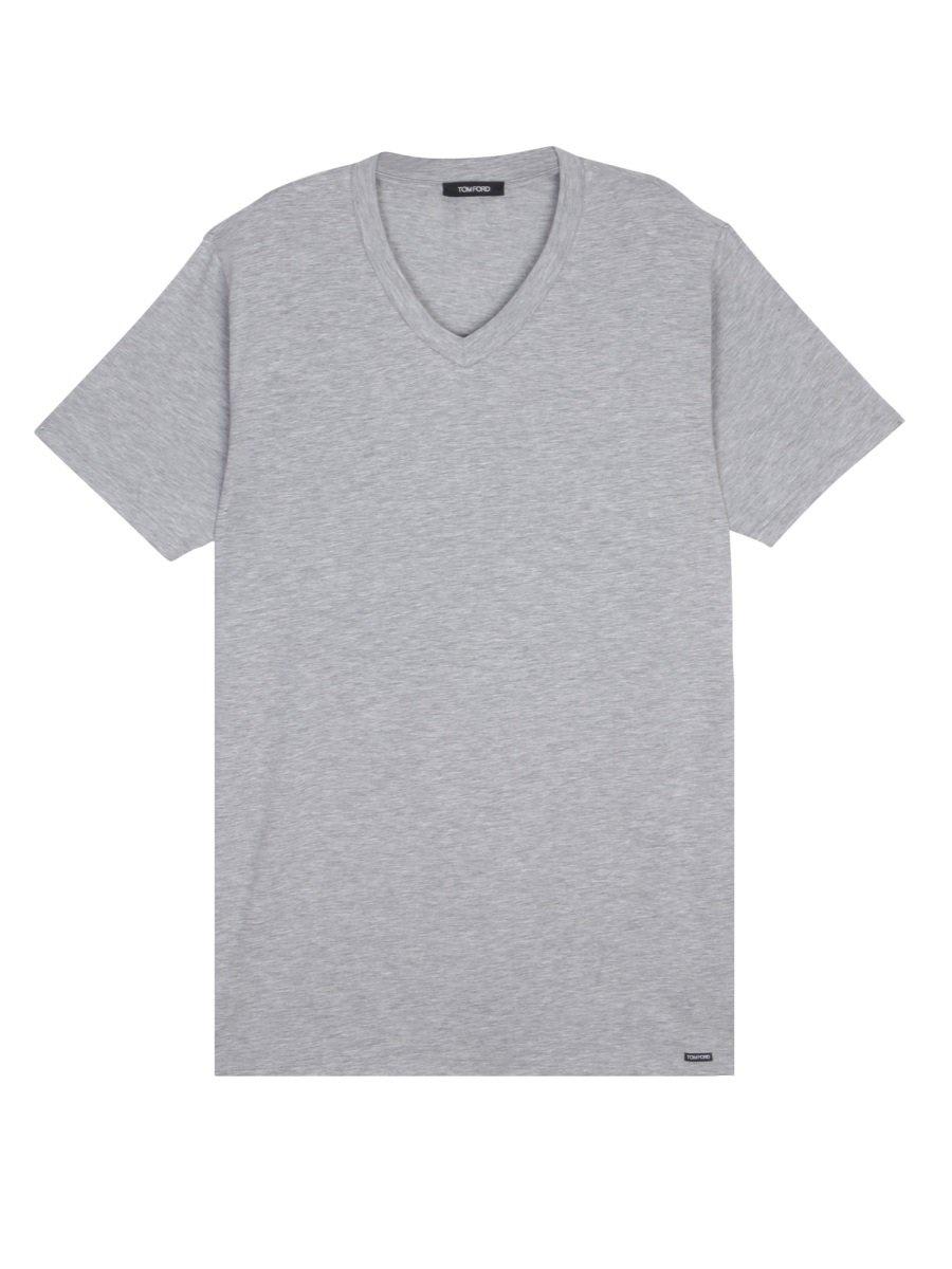Shop Tom Ford V-neck Short-sleeved T-shirt In Grey