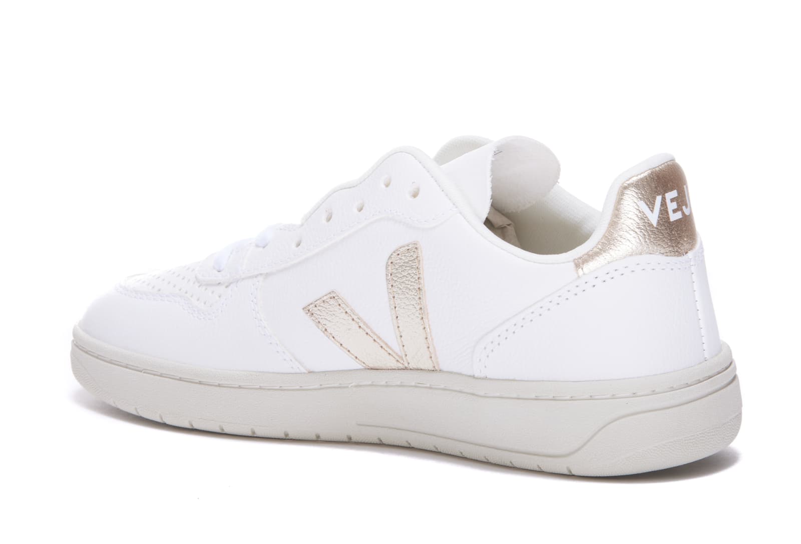 Shop Veja V-10 Sneakers In Extra White / Platine