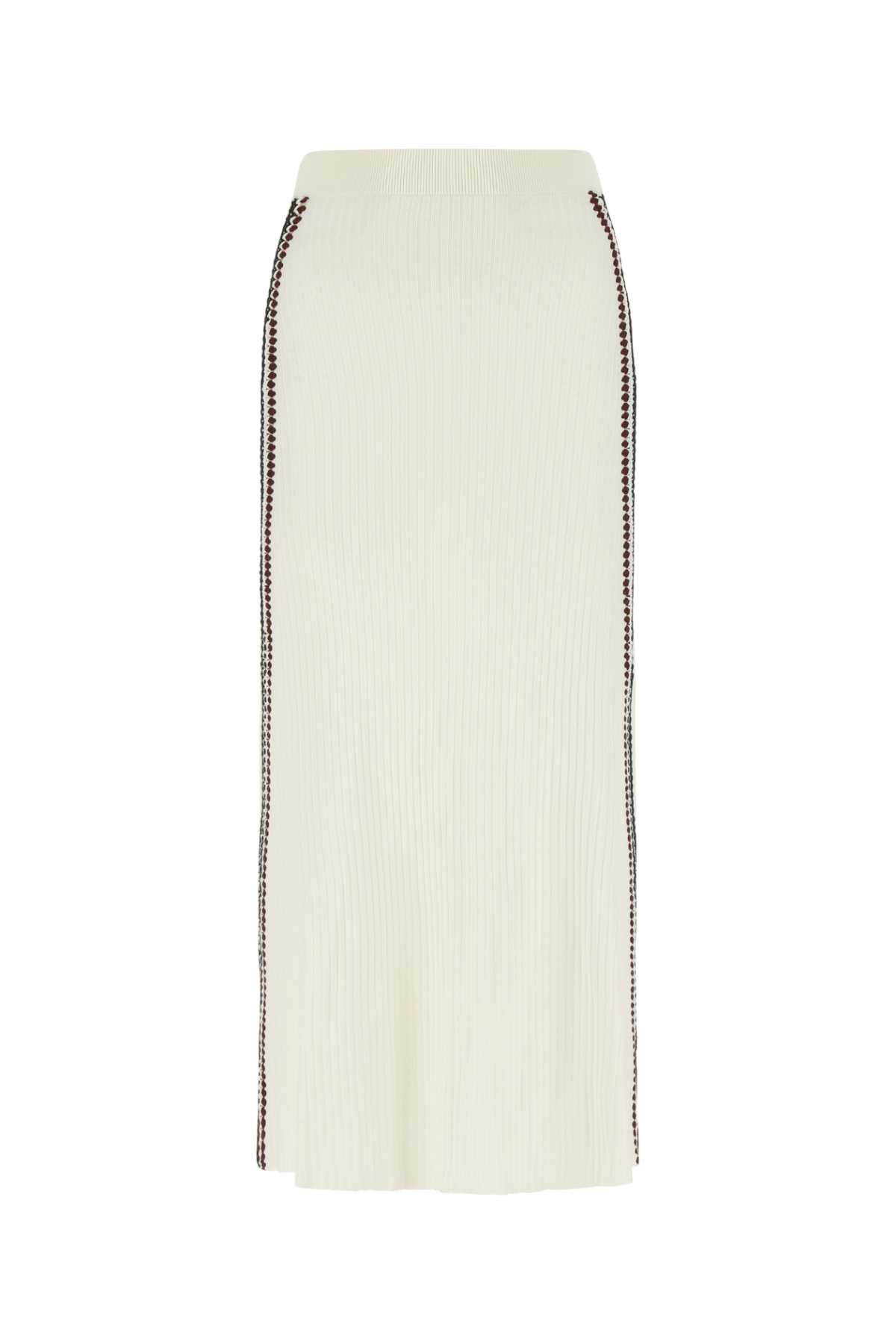 Chloé Ivory Wool Skirt