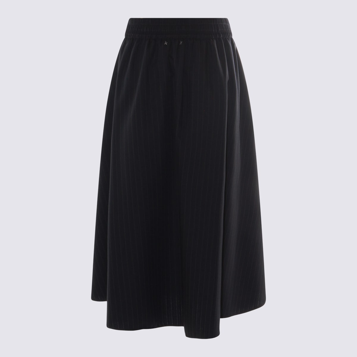 Golden Goose Pinstripe Button-detailing Midi A-line Skirt In Black