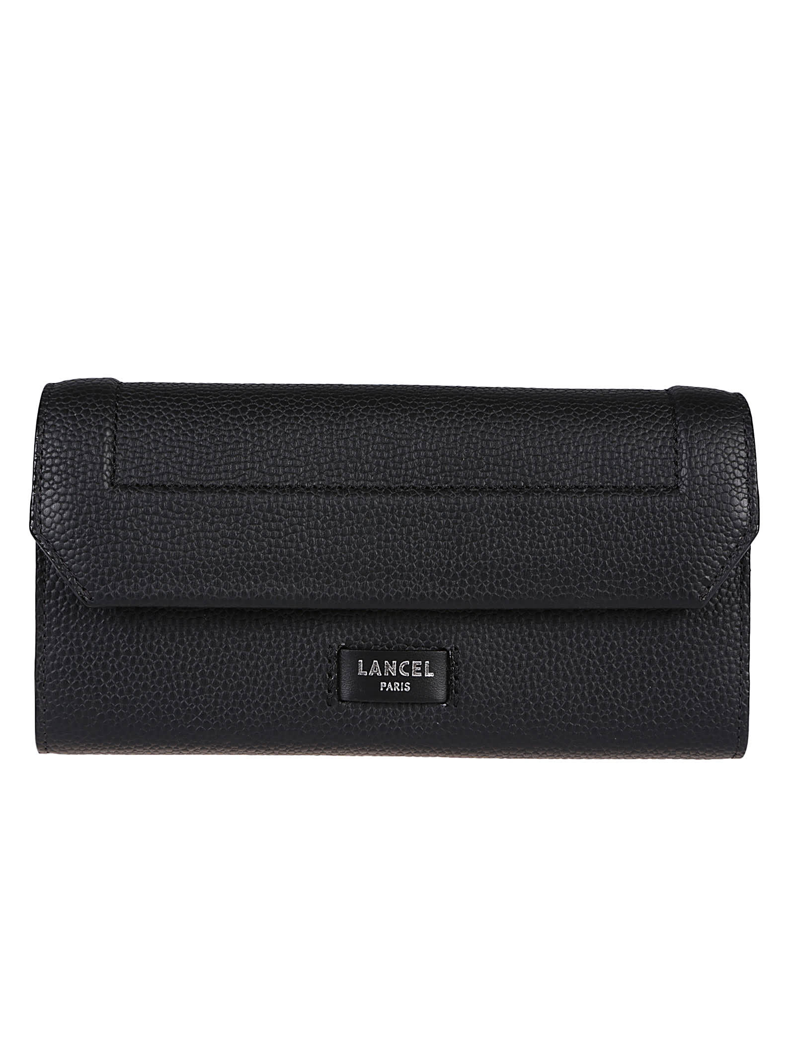 Shop Lancel Ninon Slim Flap Wallet In Black