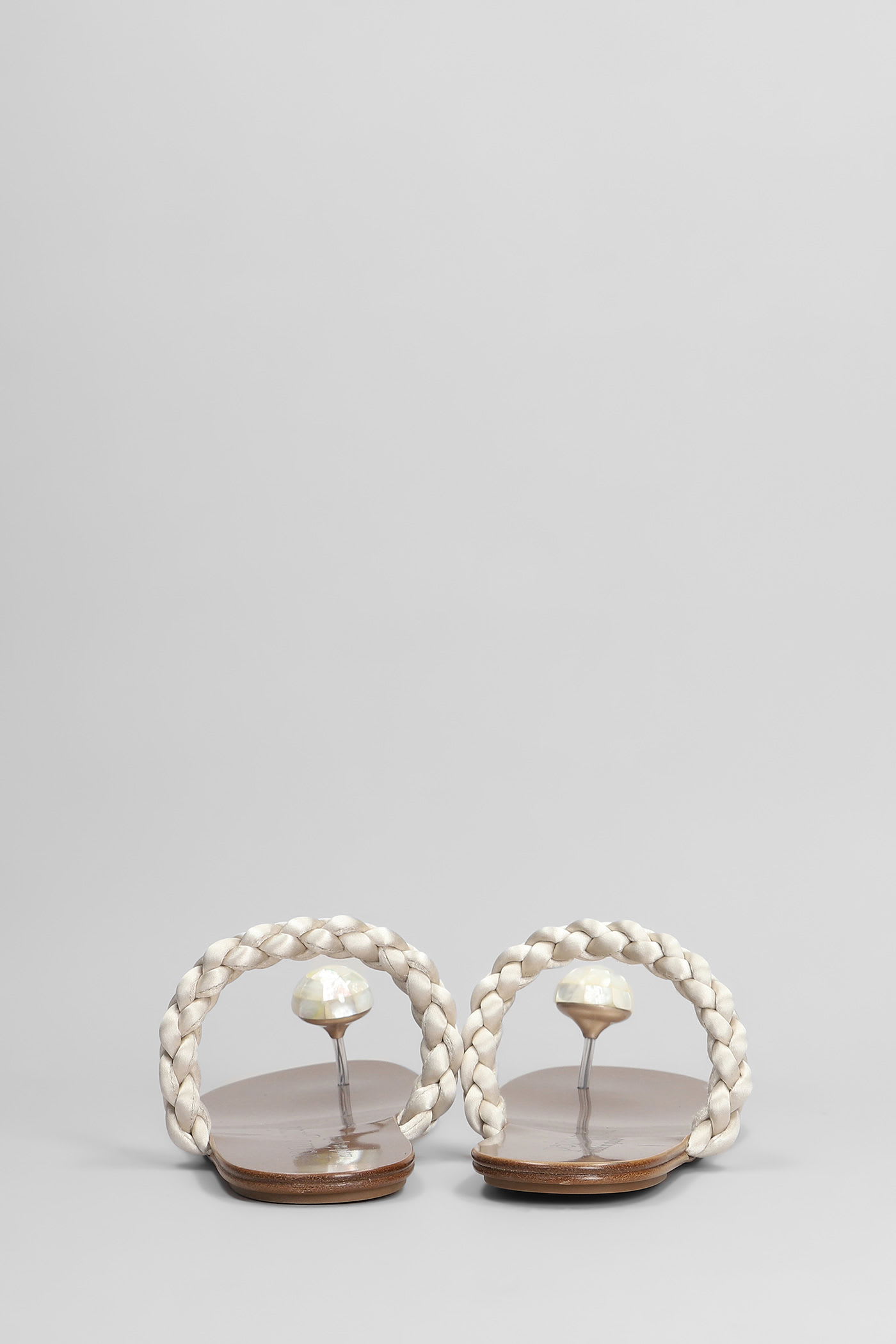 Pedro Garcia Pipa Flats In White Satin In Multi