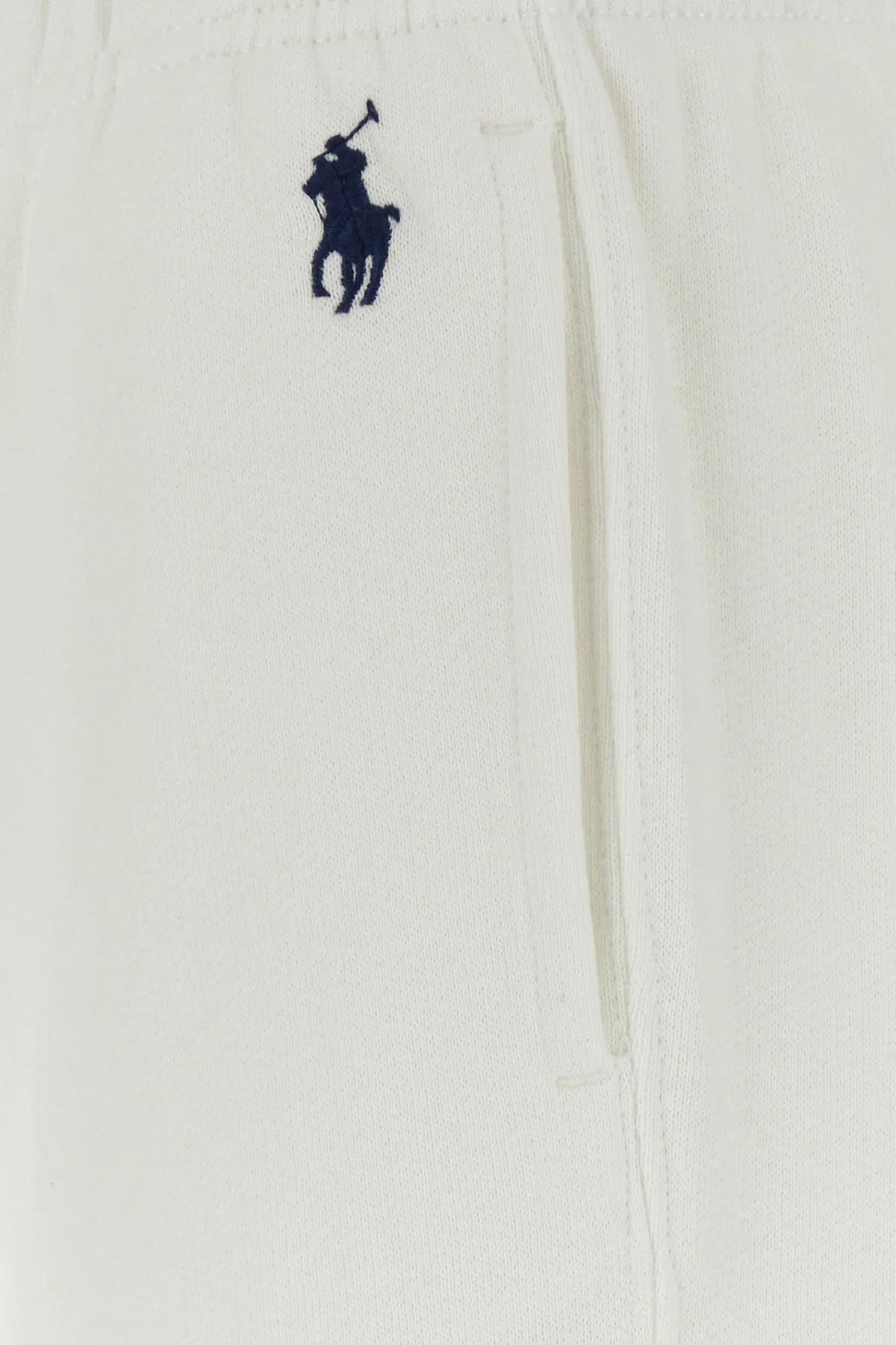 Polo Ralph Lauren White Cotton Blend Joggers In White