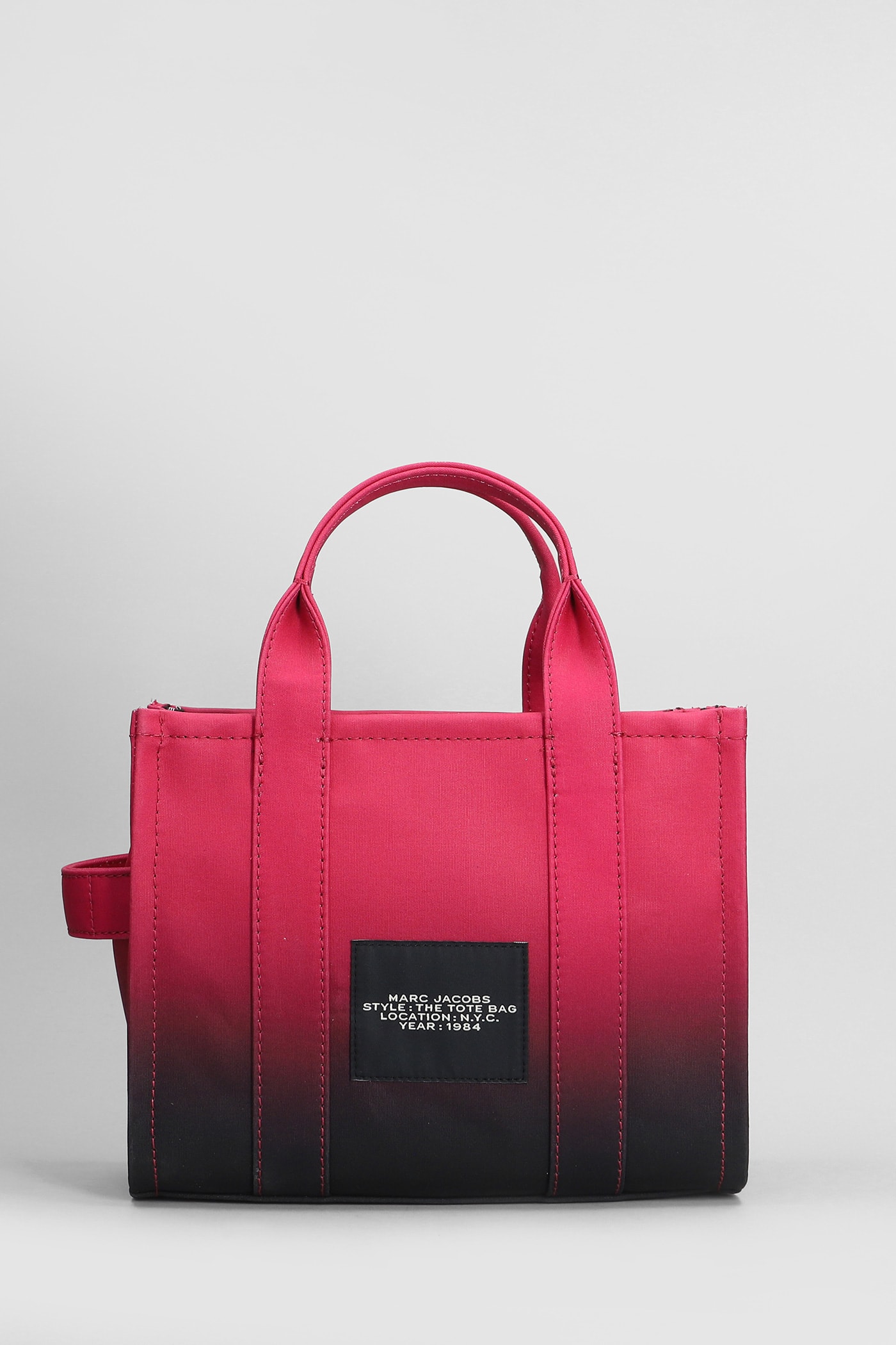 Shop Marc Jacobs The Small Tote Tote In Fuxia Cotton