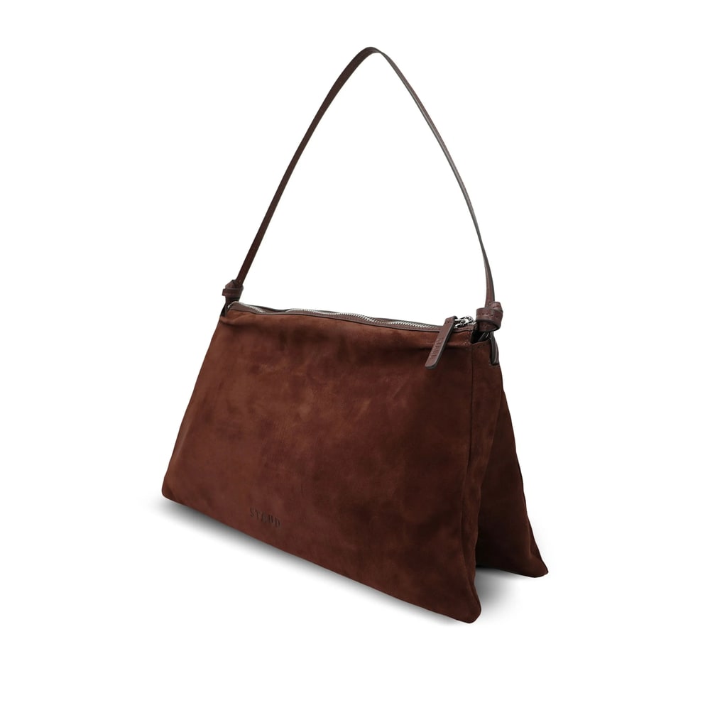 Staud Wally Suede Shoulder Bag In Brown