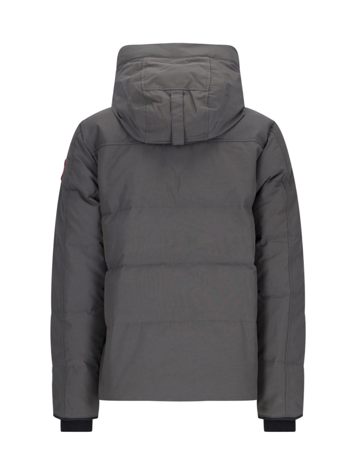 Shop Canada Goose Macmillan Grey Cotton Blend Down Jacket