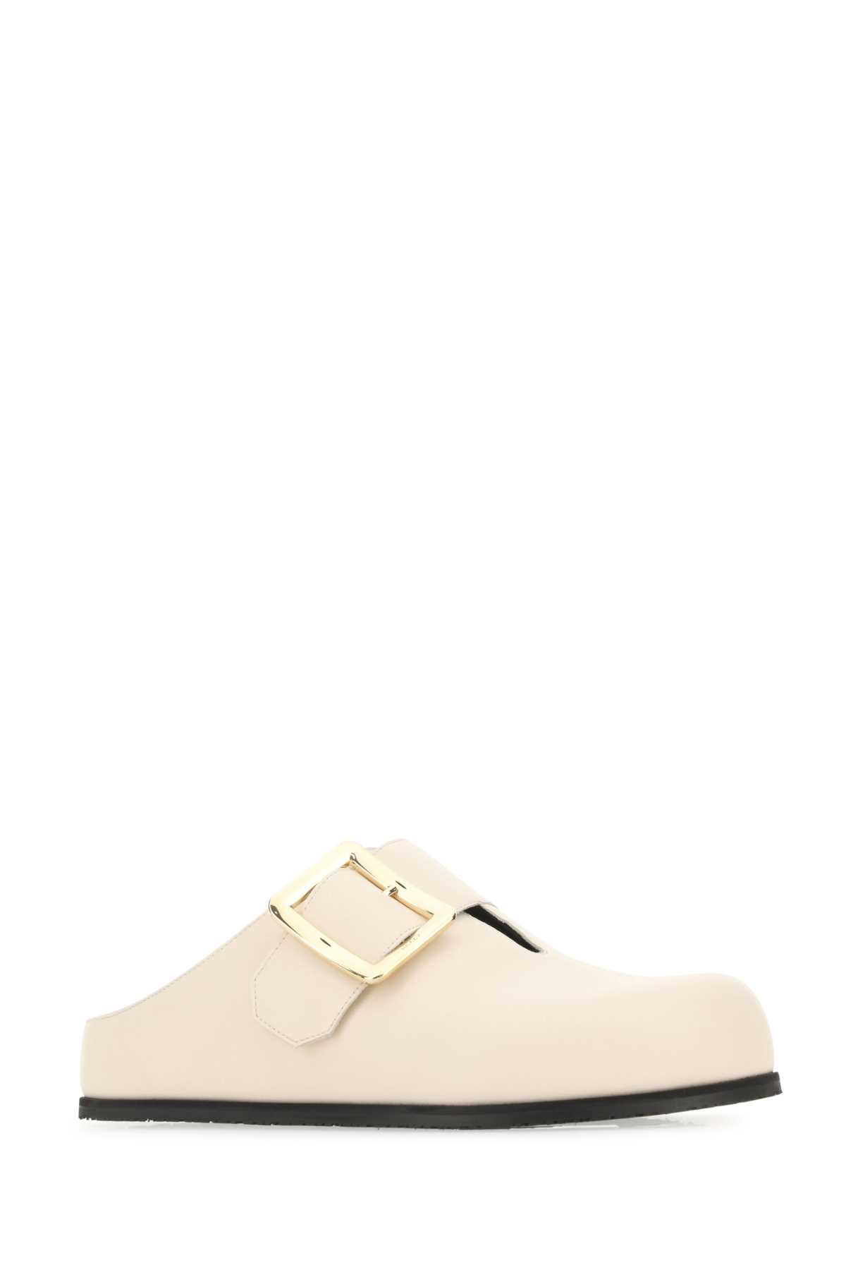 Shop Bally Ivory Leather Lulu Slippers In Multicolor