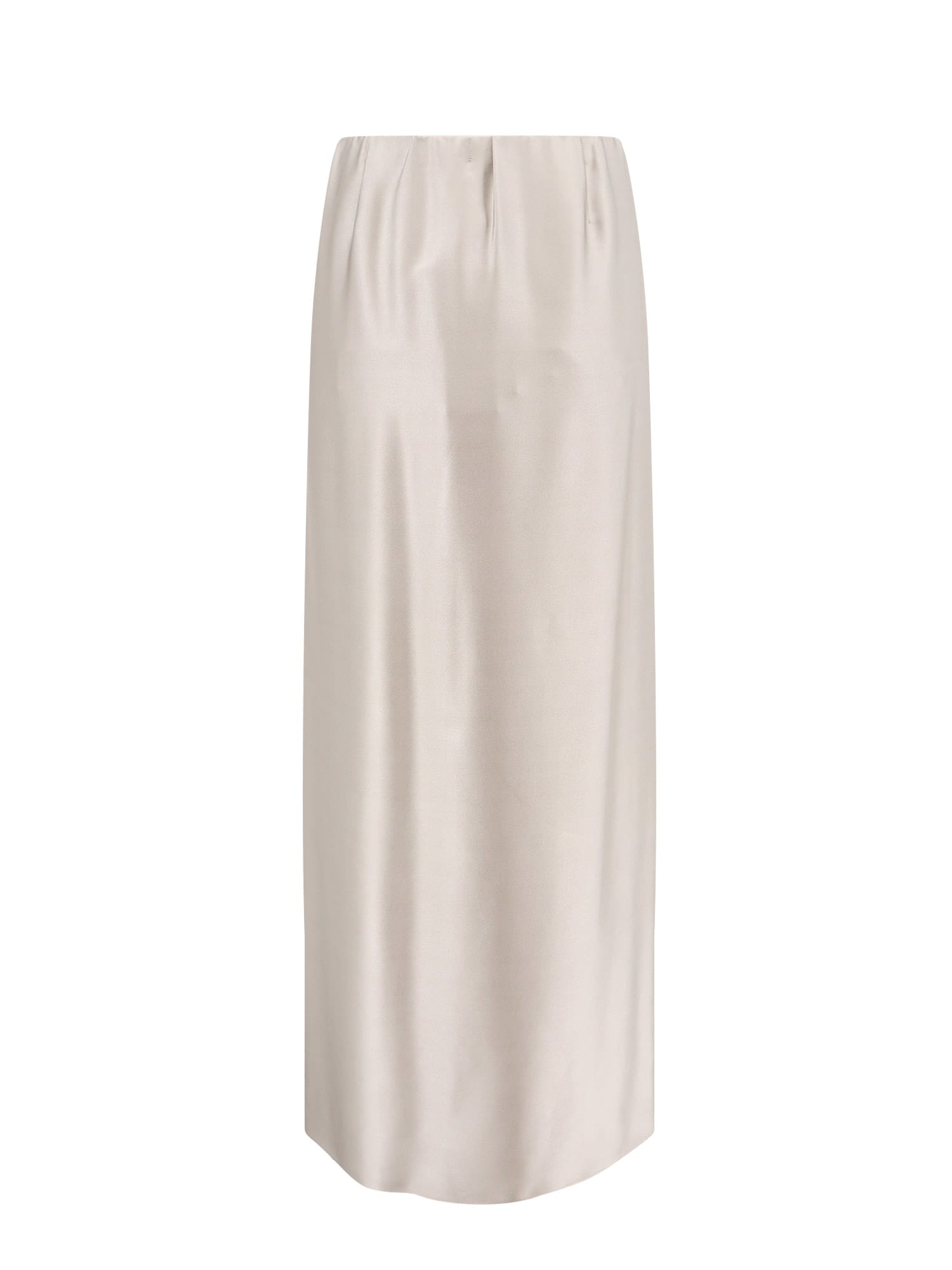 Giorgio Armani Silk Skirt With Split In Grey