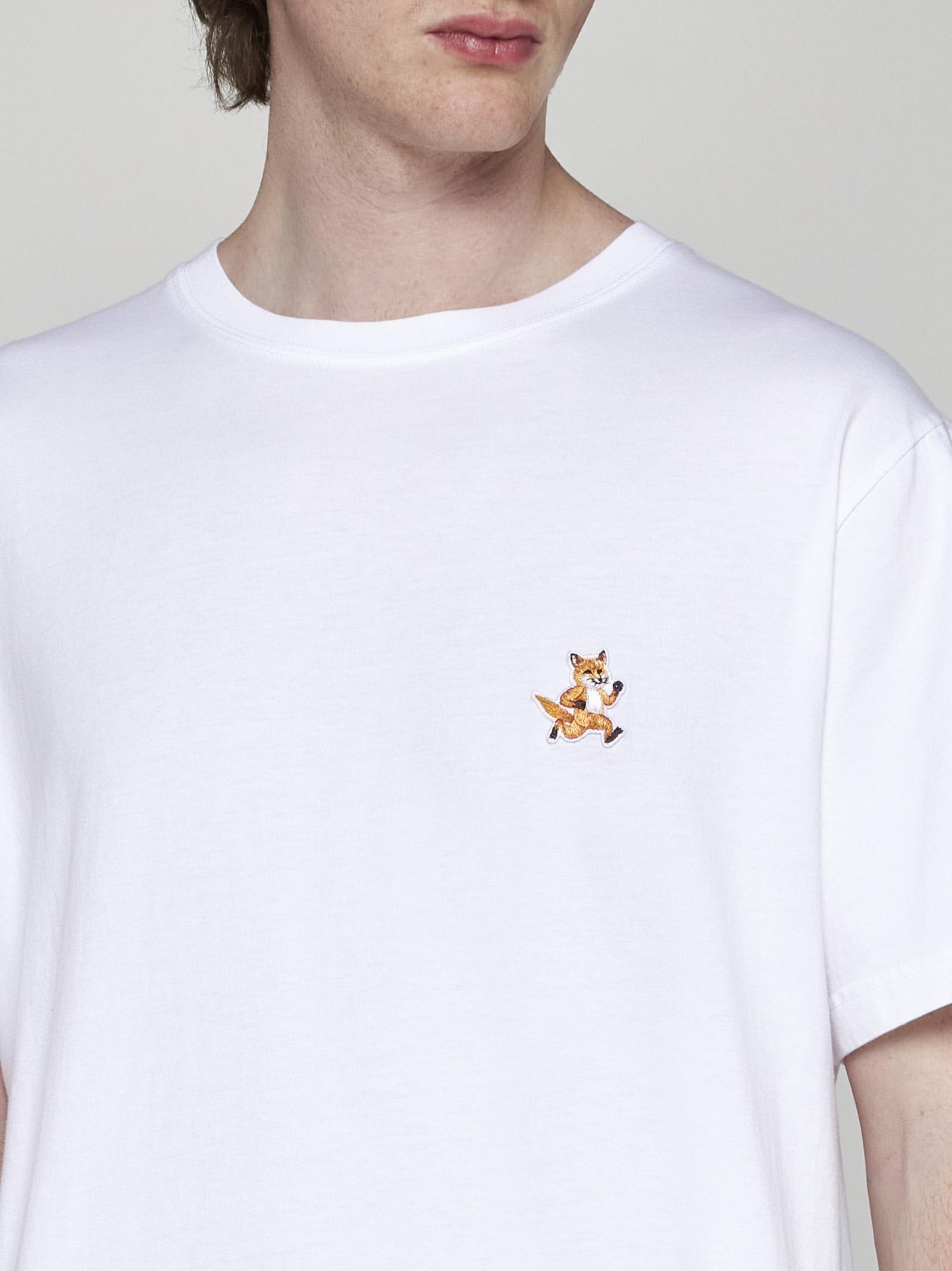 Shop Maison Kitsuné Speedy Fox Patch Cotton T-shirt In White