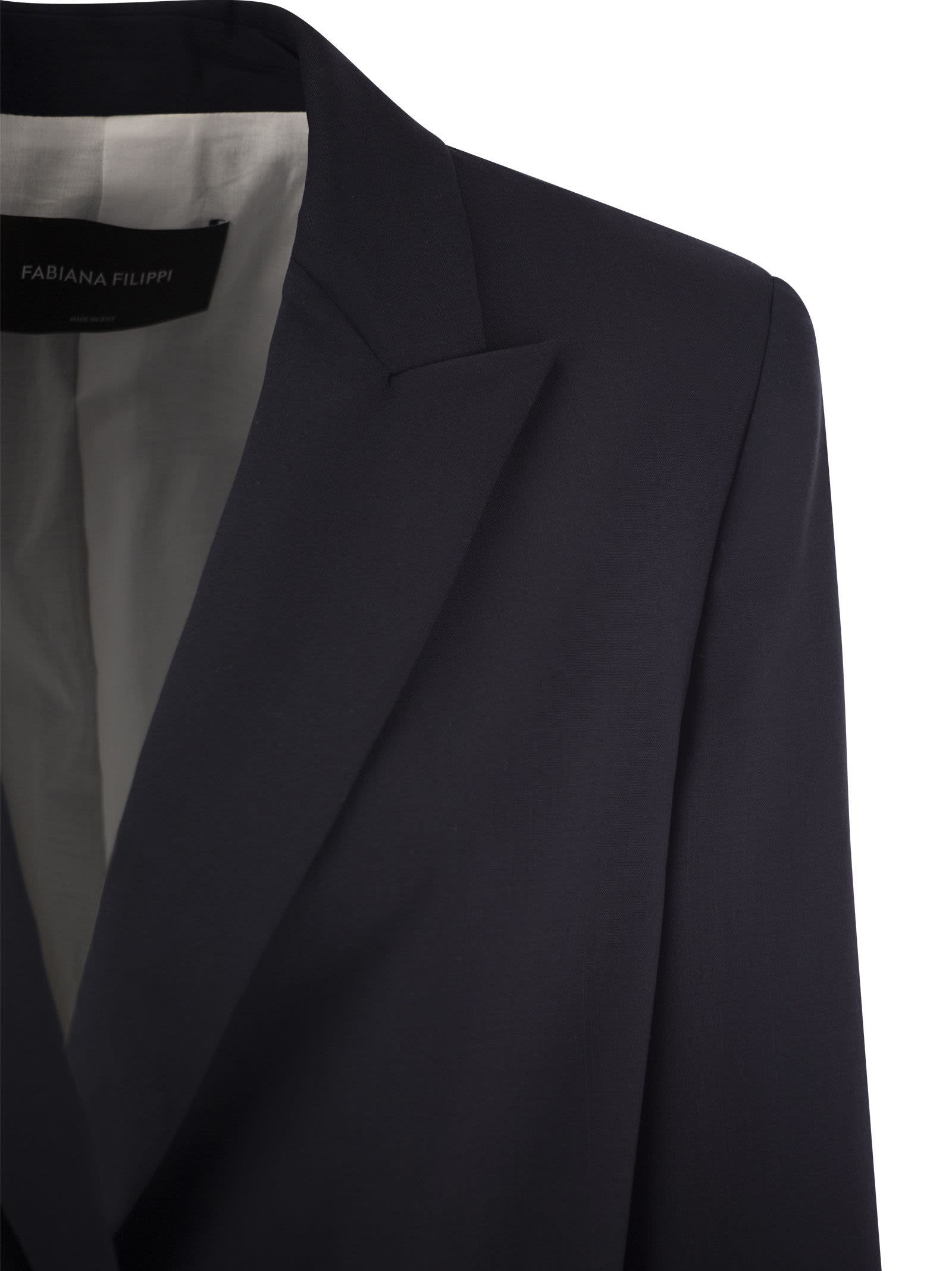 Fabiana Filippi Elegant Double-breasted Wool-blend Jacket In Blue