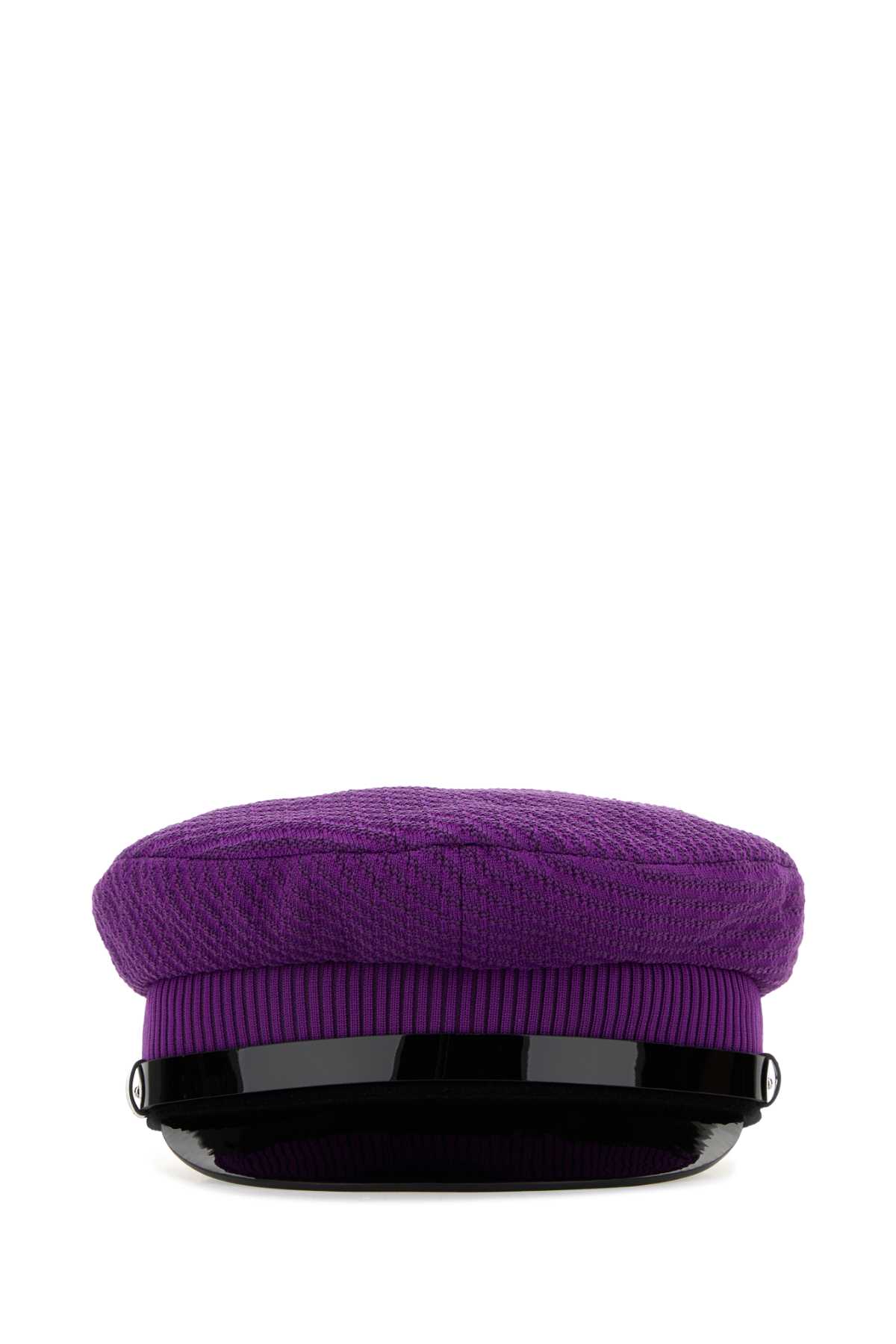 Shop Prada Purple Stretch Nylon Baker Boy Hat In Violanero