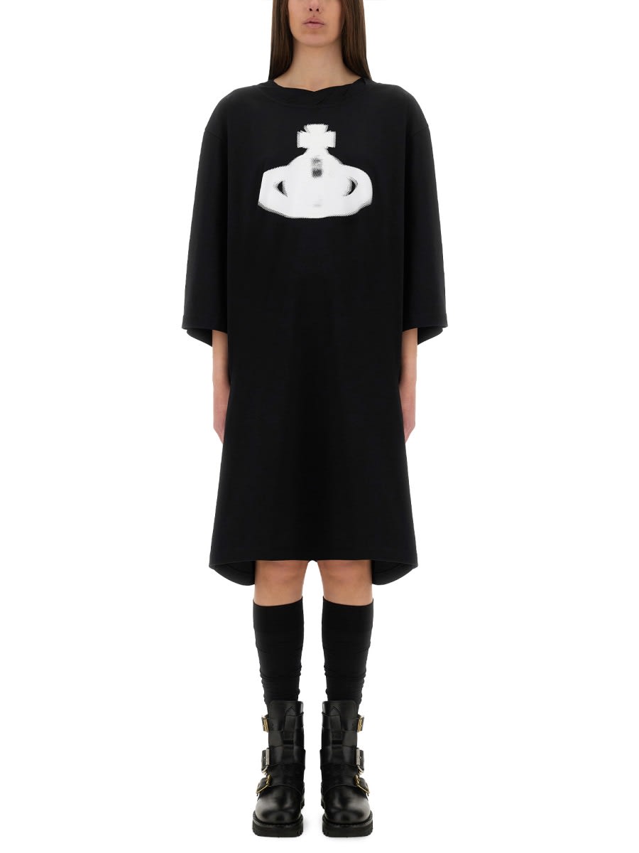 Vivienne Westwood Halftone Orb Isla T-shirt Dress In Black