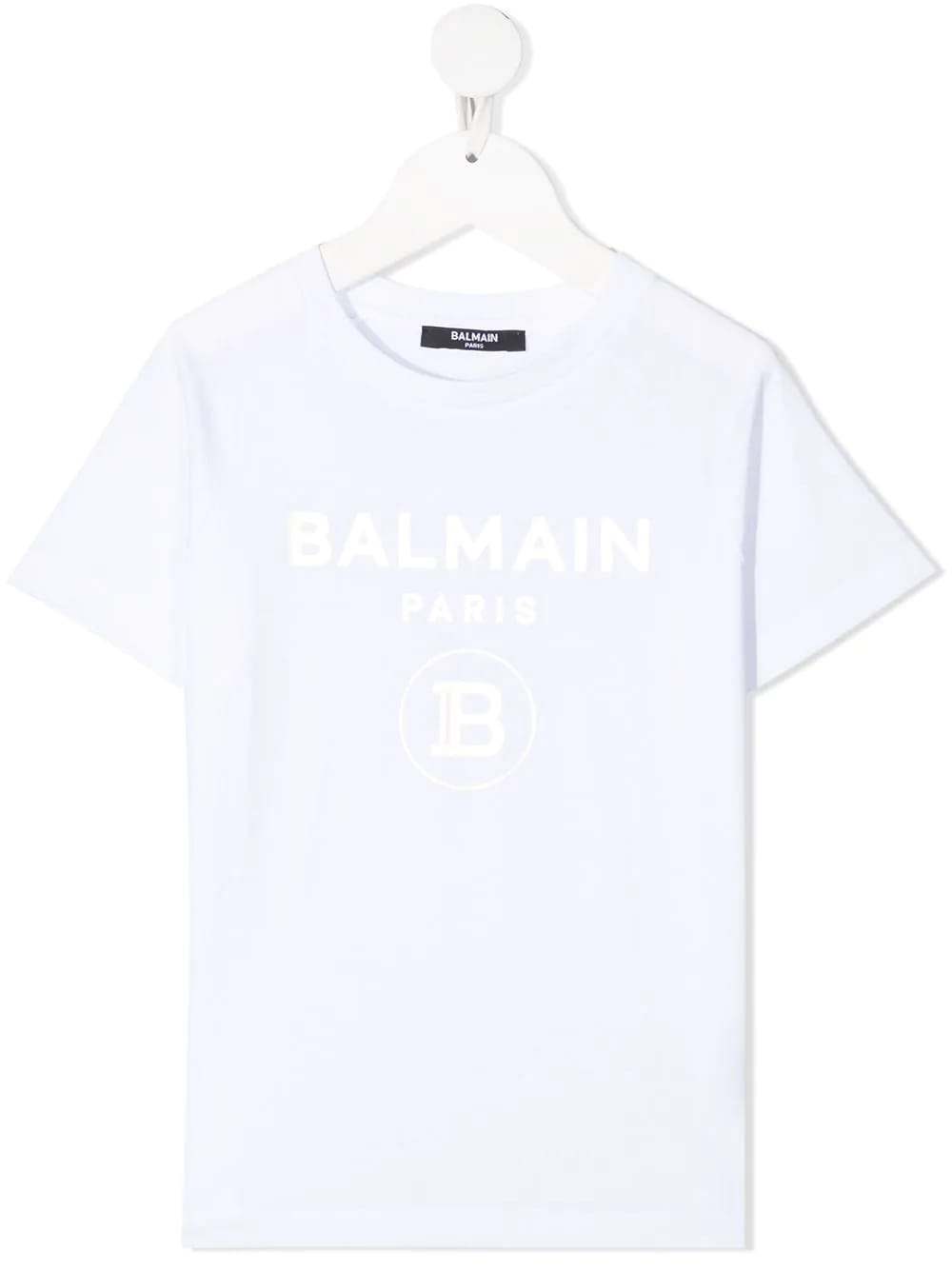 Balmain Unisex Kid White And Gold Logo T-shirt