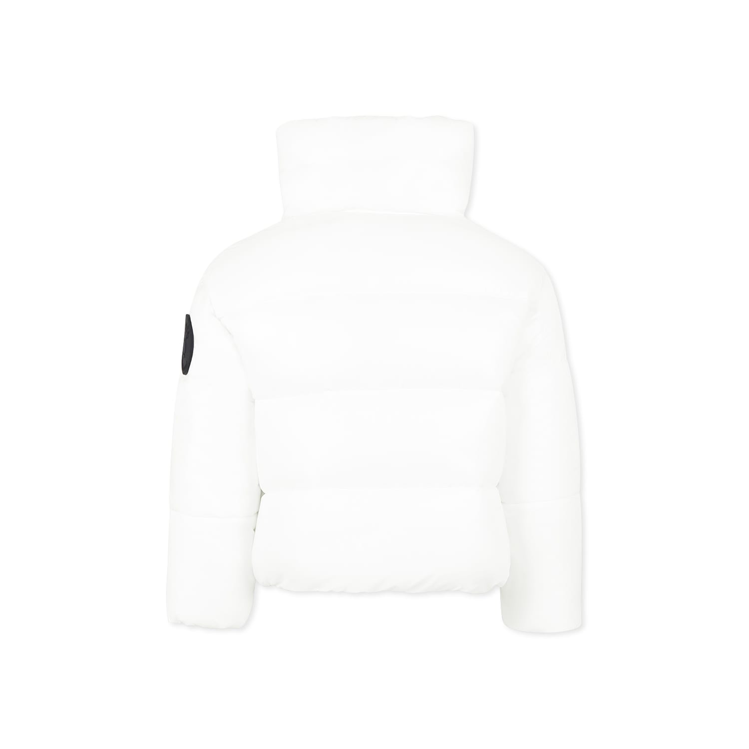 Save The Duck White Down Jacket For Girl With Logo In White