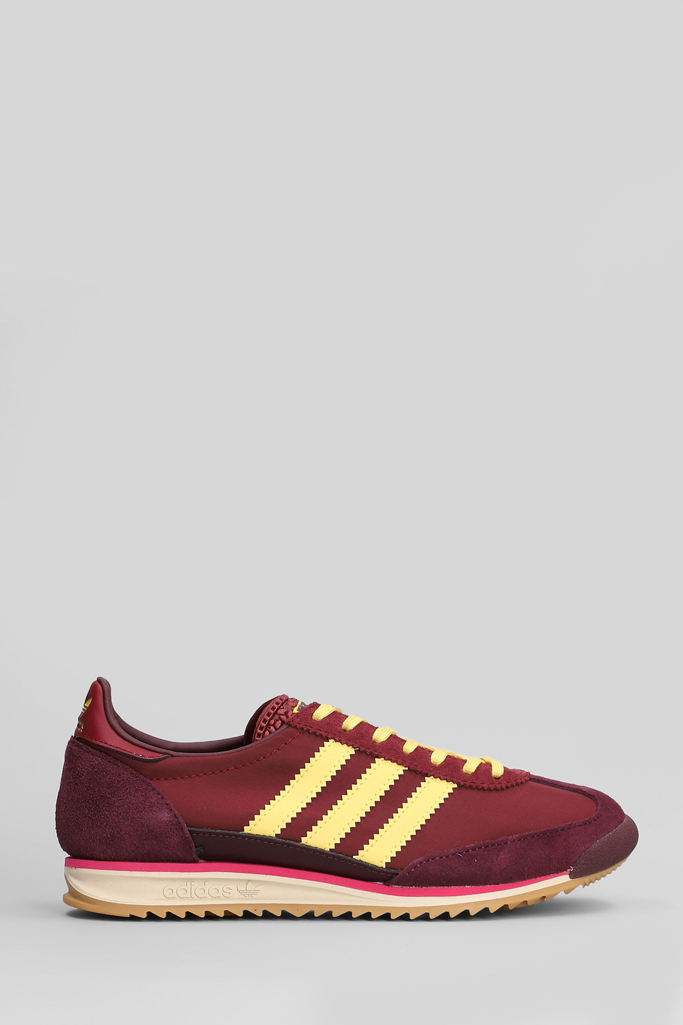 Adidas Originals Sl 72 Og Sneakers In Bordeaux Suede And Fabric In Red
