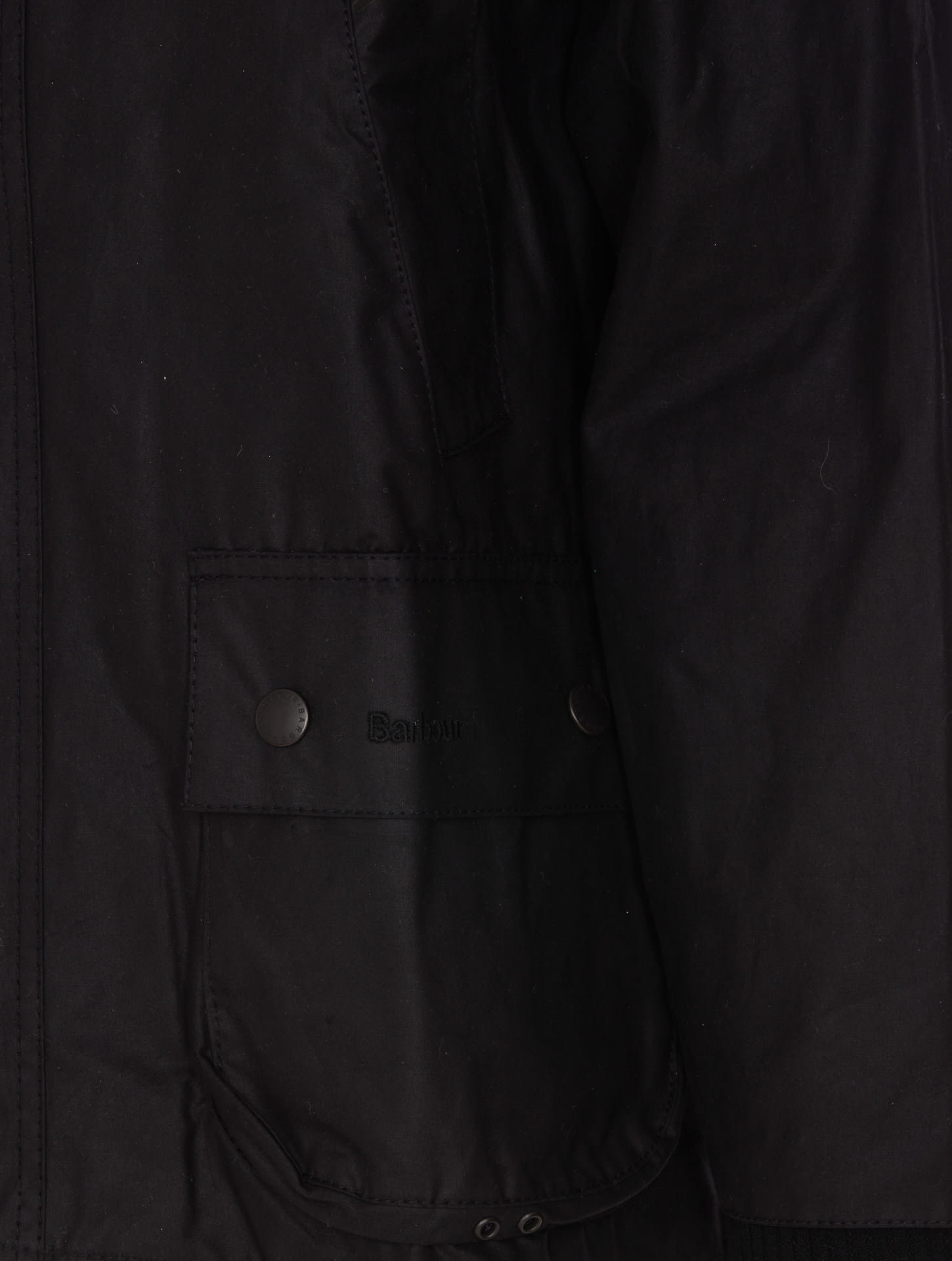 Barbour Black Waxed Cotton Classic Jacket In Black