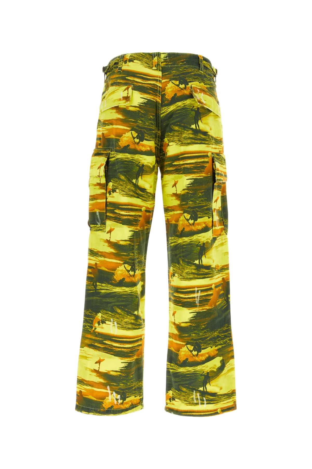 Shop Erl Printed Cotton Cargo Pant In Acidsun