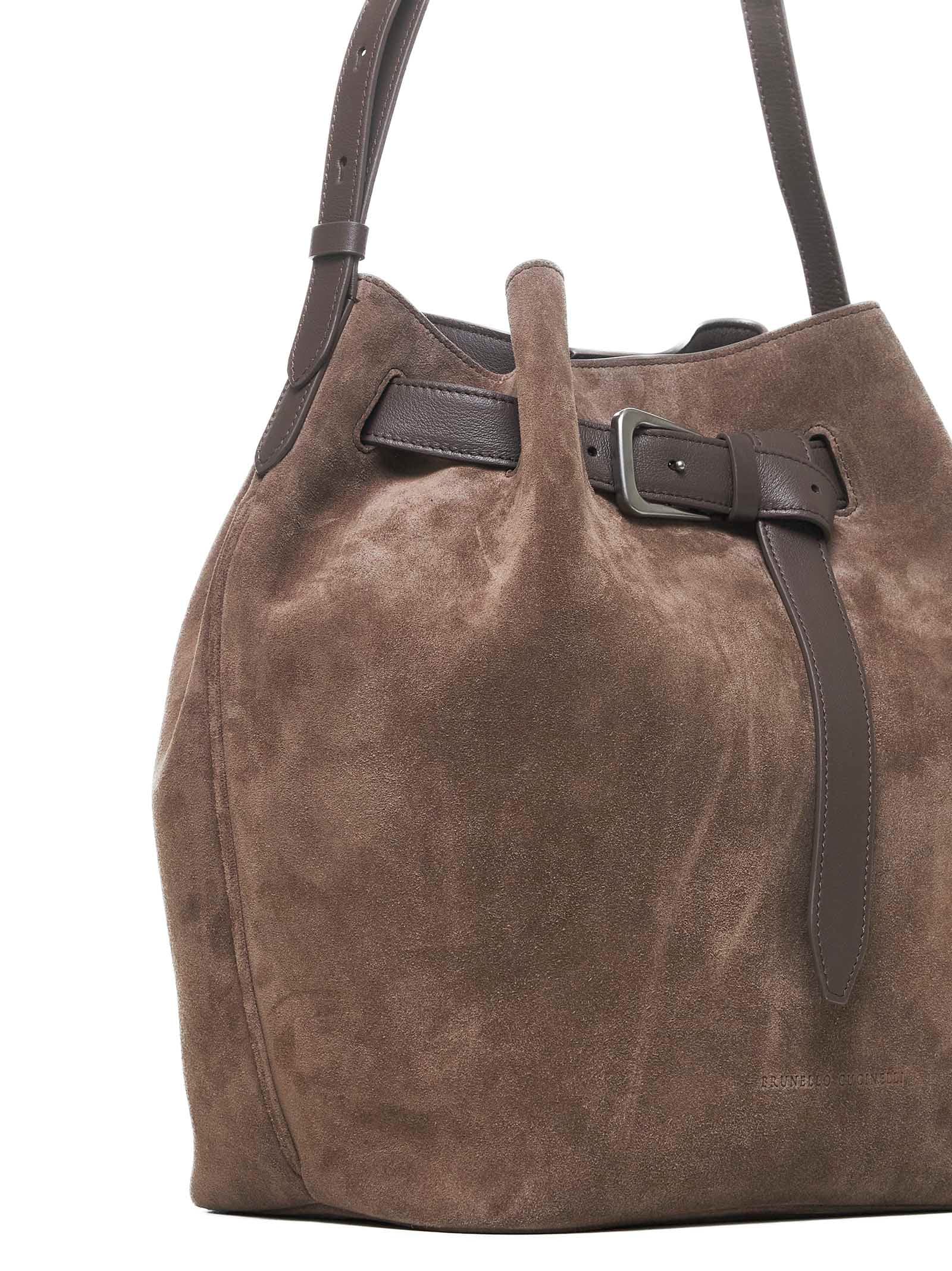 Shop Brunello Cucinelli Shoulder Bag In Brown