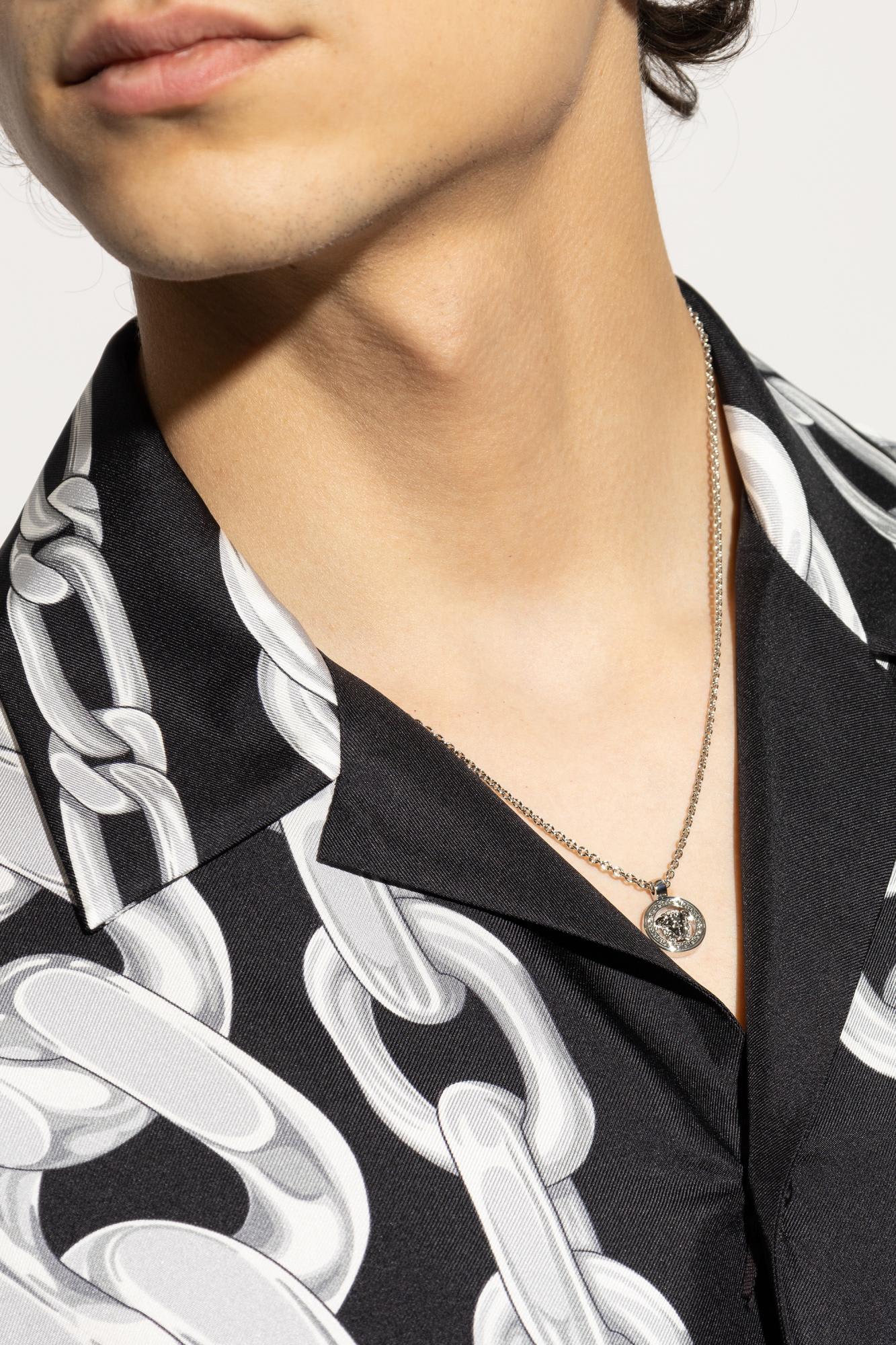 Versace Necklace With Pendant In Palladium