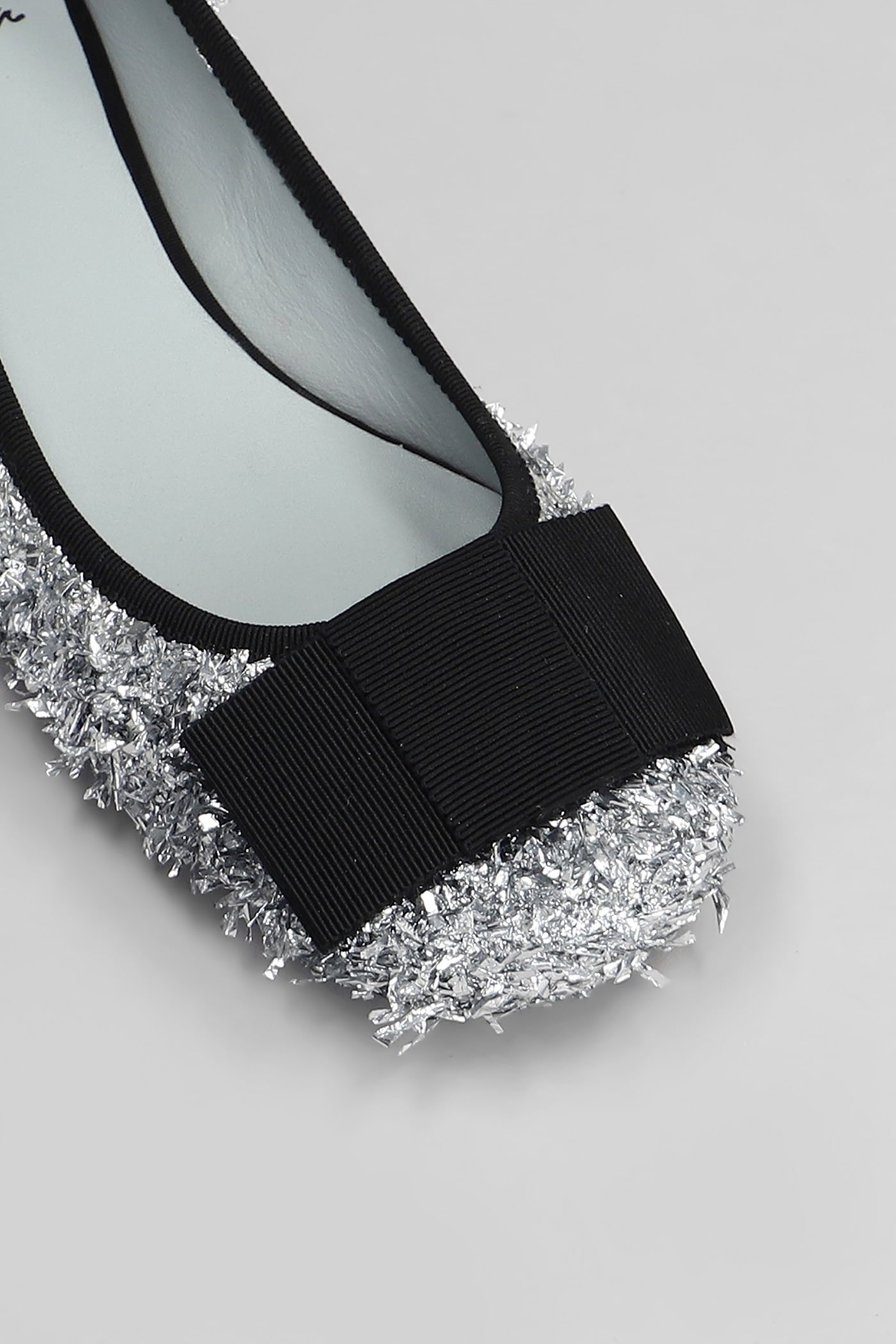 Roberto Festa Sisko Ballet Flats In Silver Leather And Fabric In Silver