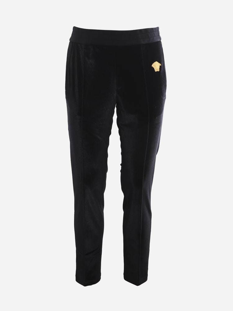 Black Track Pants With Medusa Plaque From Versace