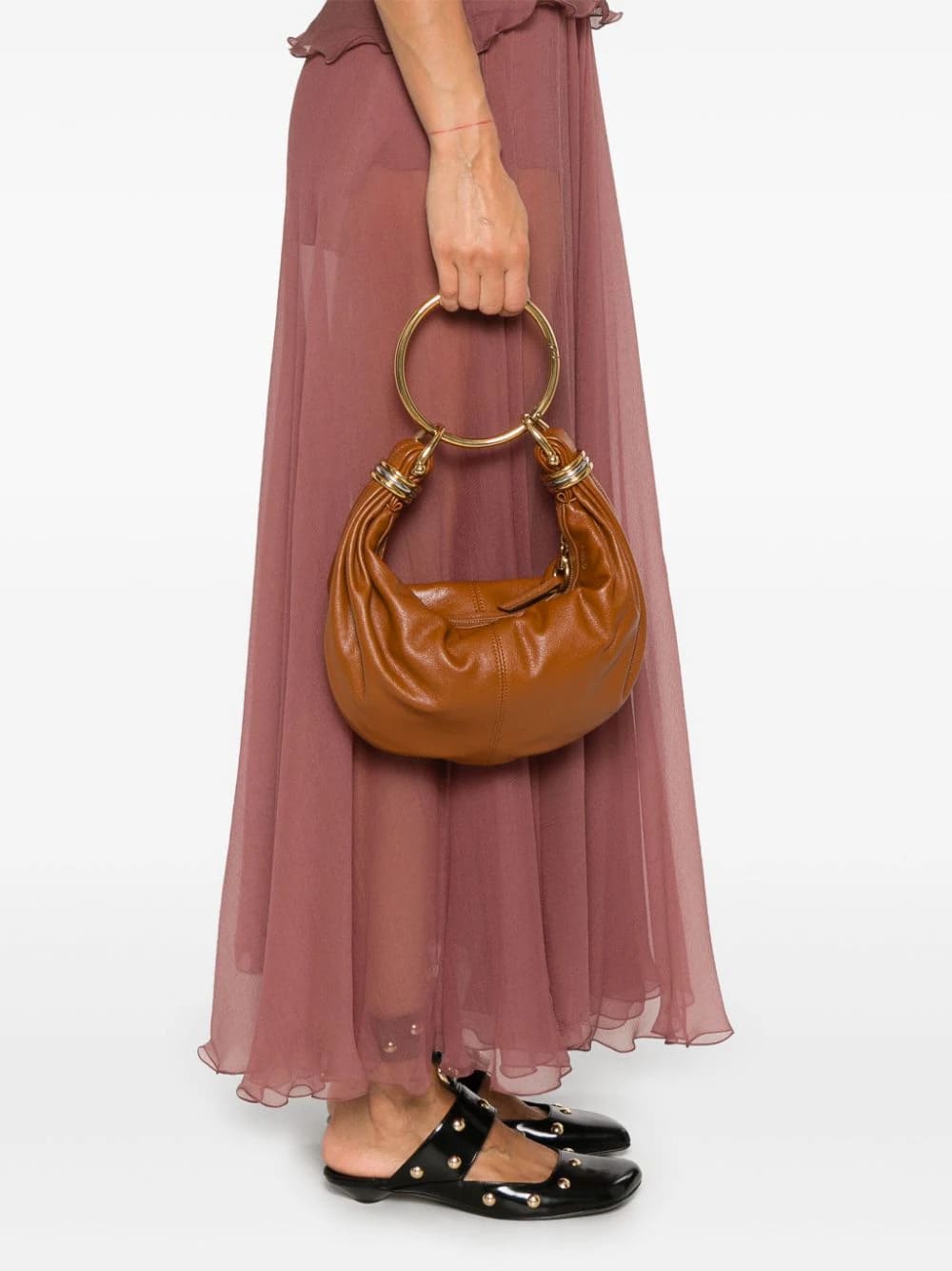 Shop Chloé Small Hobo Bag In M Clay Brown