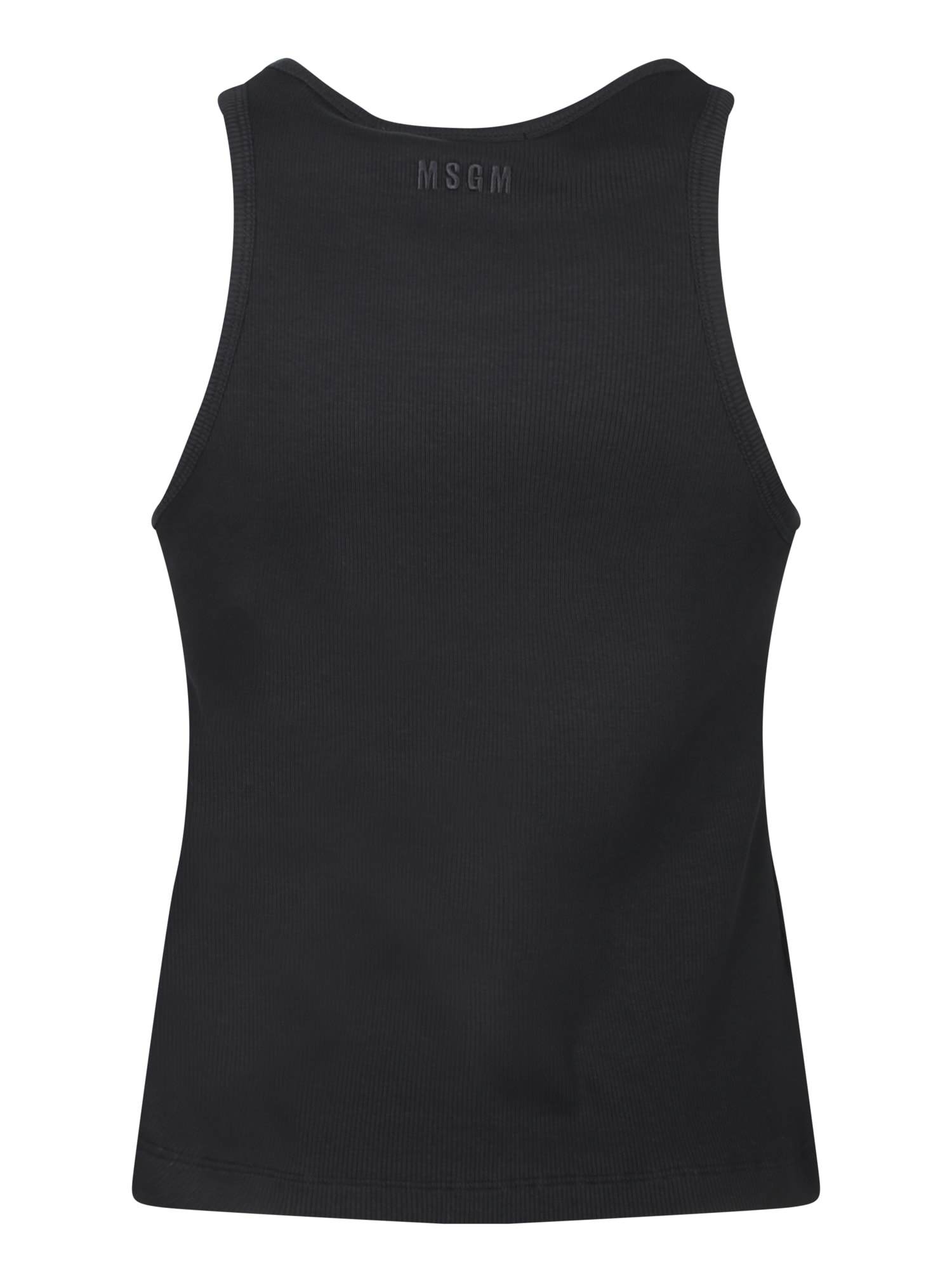 Msgm Cotton Racerback Tops With Round Disc Embellishments