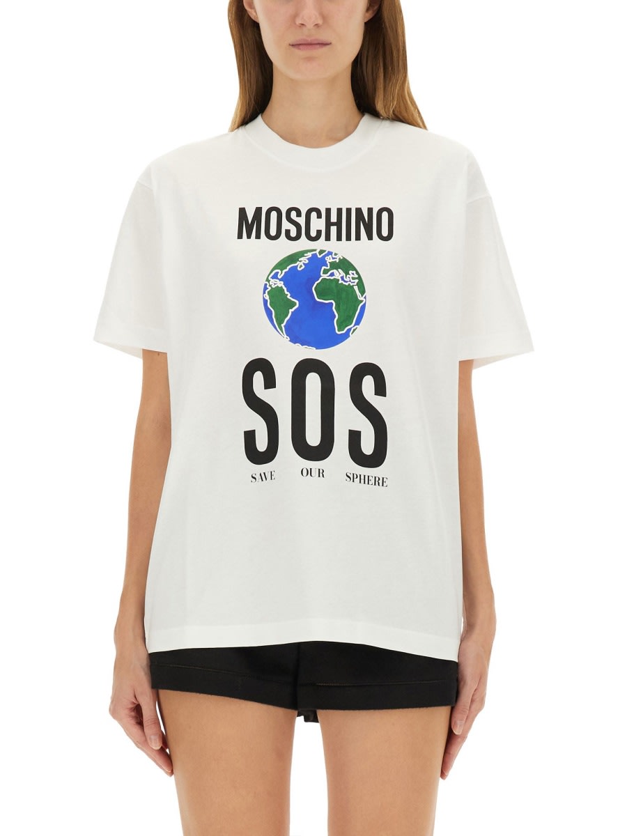 Moschino Couture Tshirt With Print In White