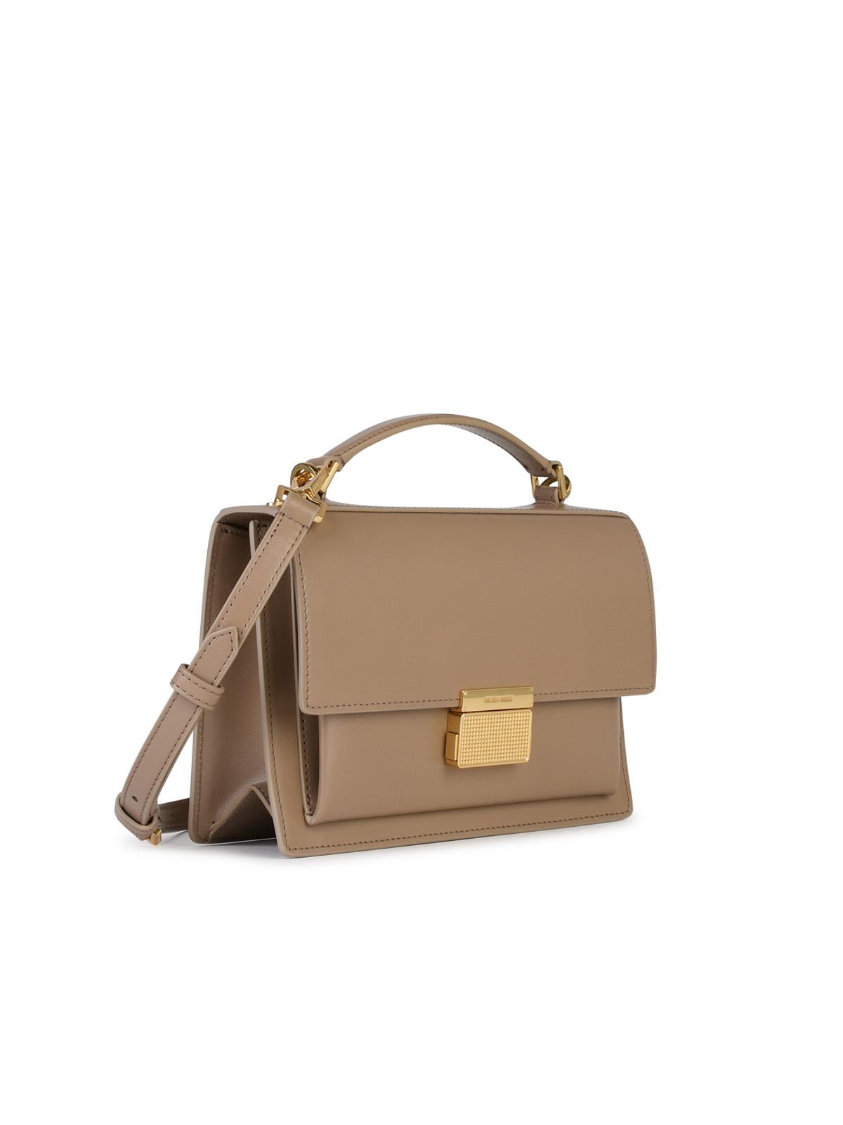 Shop Golden Goose Venezia Bag In Beige Palmellata Leather In Cappuccino