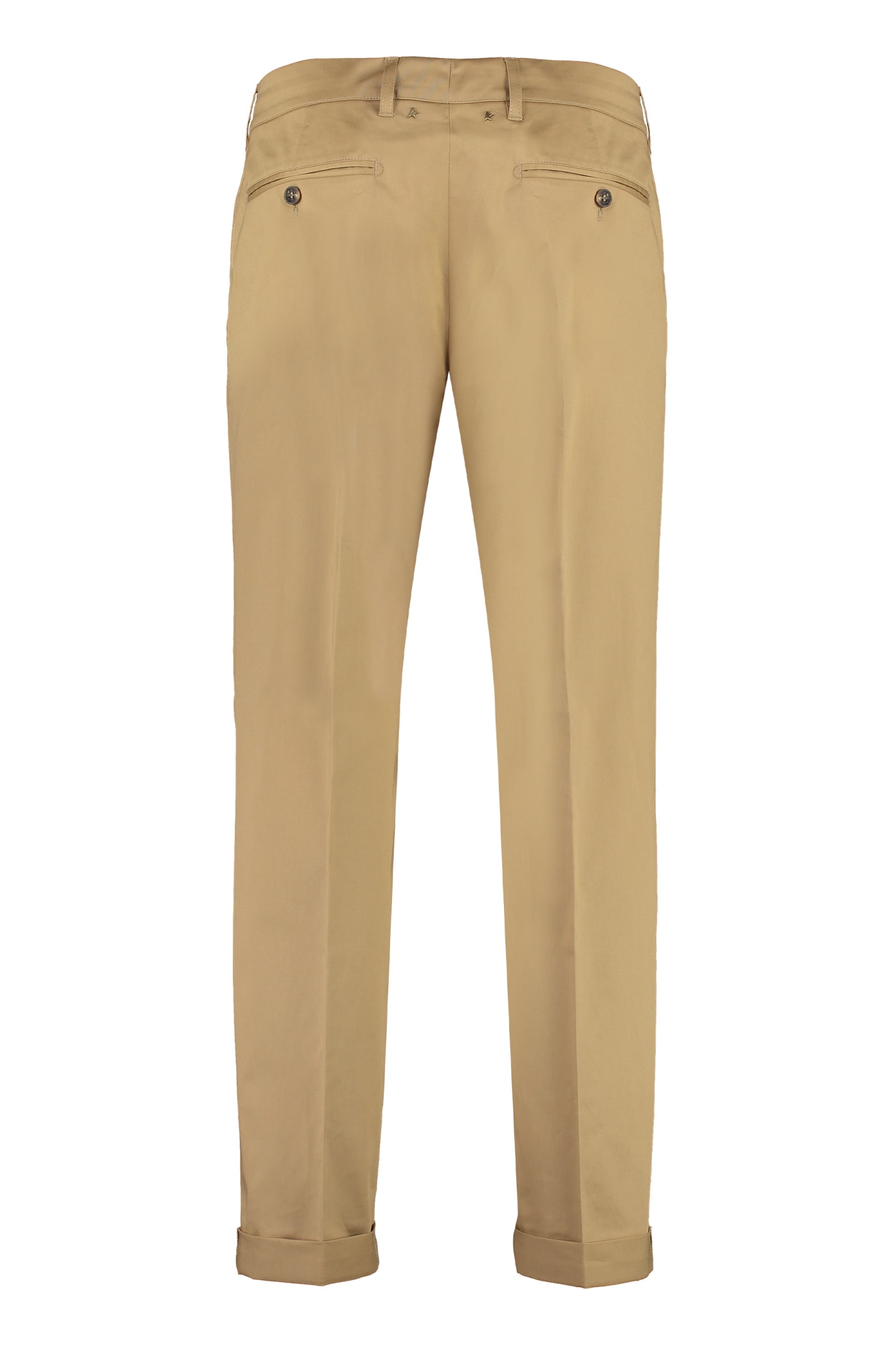 Shop Golden Goose Conrad Cotton Chino Trousers In Beige