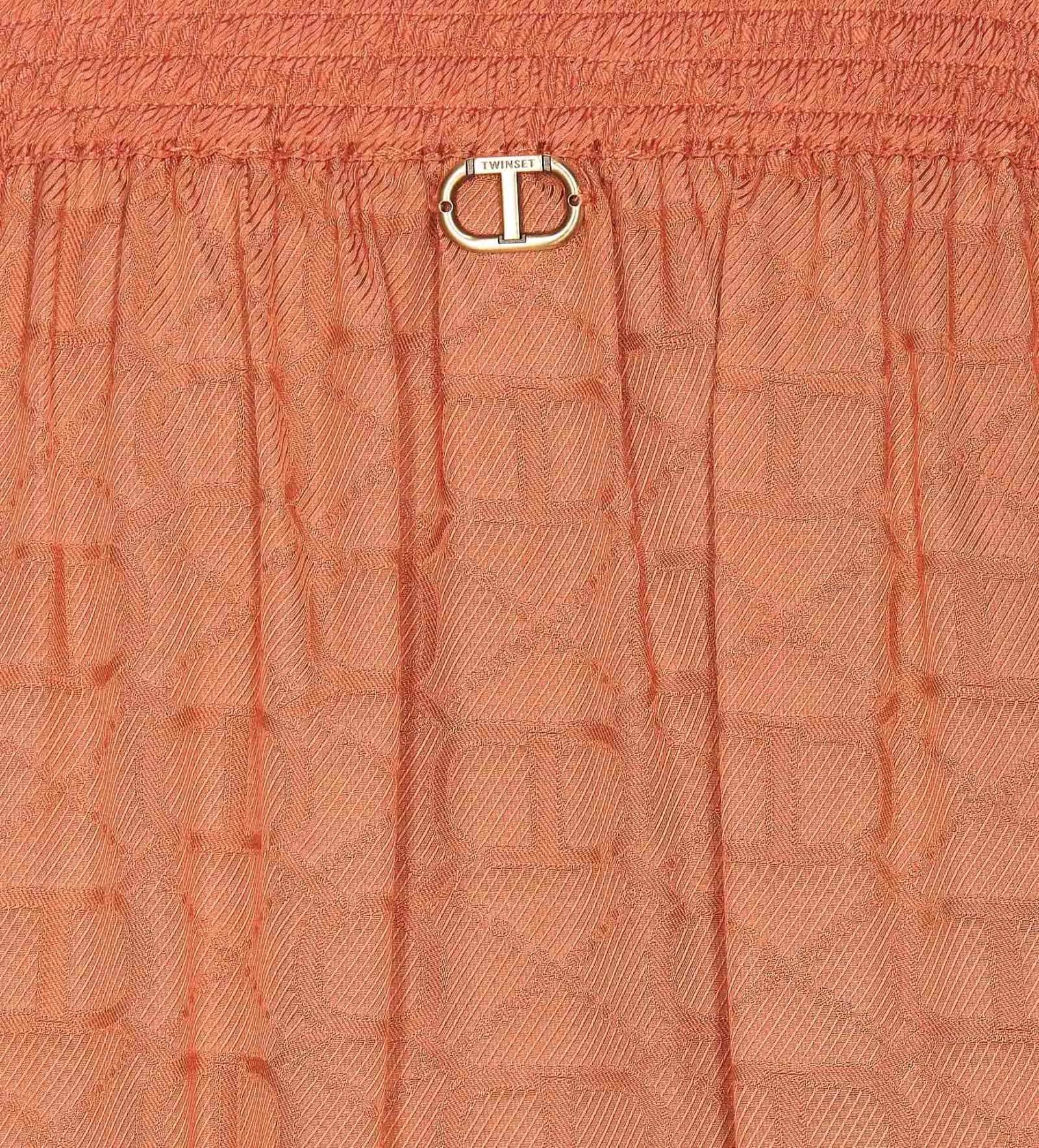 Shop Twinset Logo Maxi Skirt In Orange