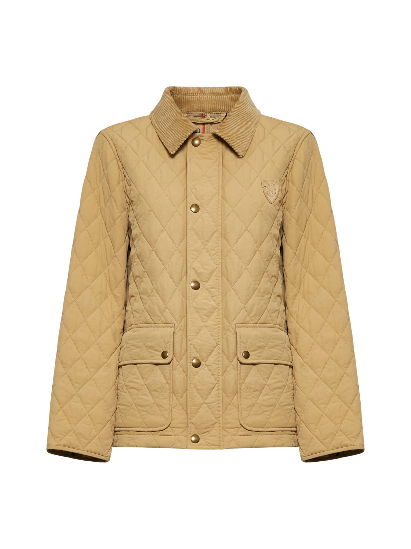 Shop Burberry Jacket In Flax/sand Ip Check