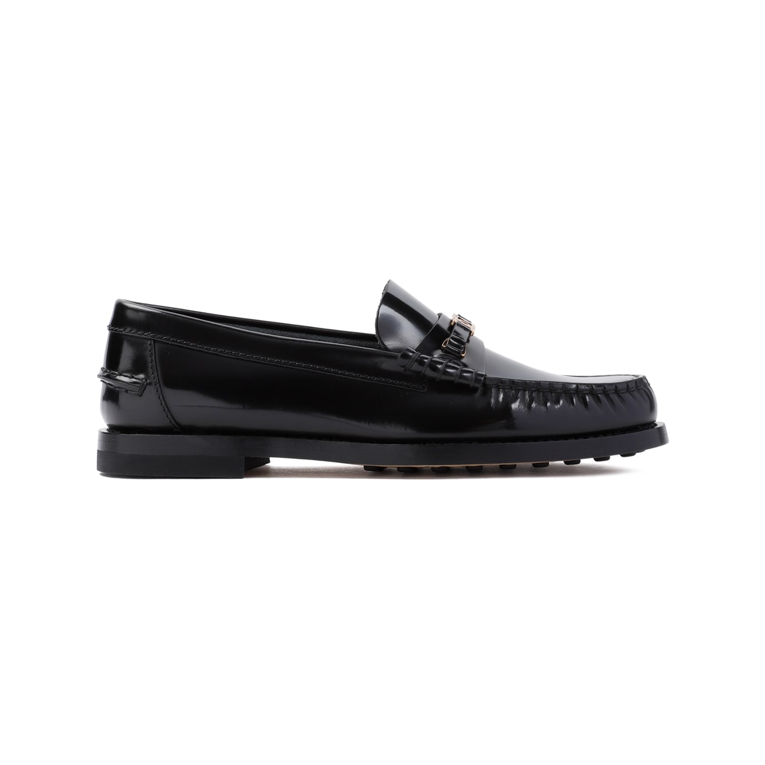 Shop Tod's Micro Catena Loafers In Nero