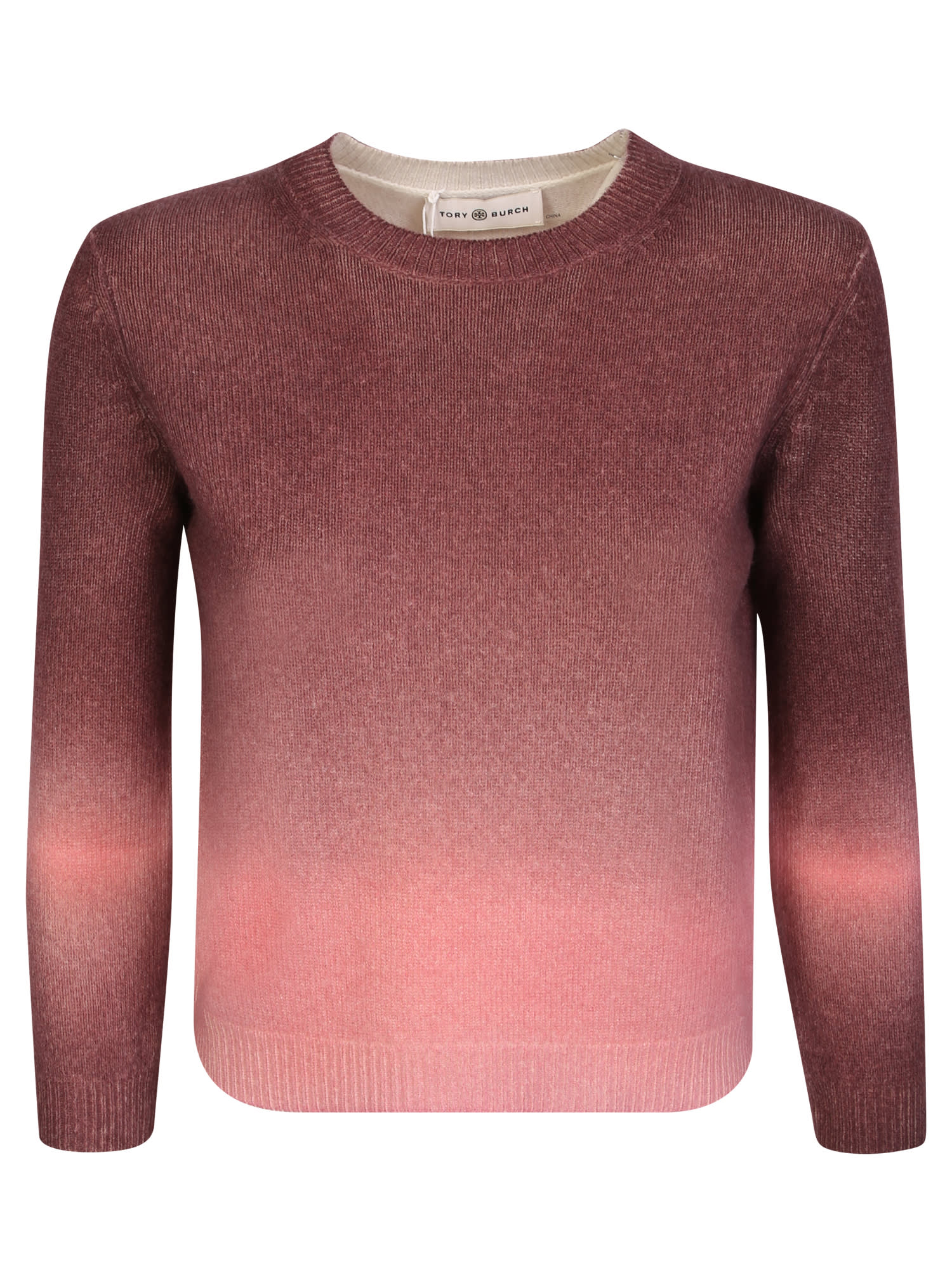 Shop Tory Burch Ombrã¨ Effect Cashmere Pullover In Pink